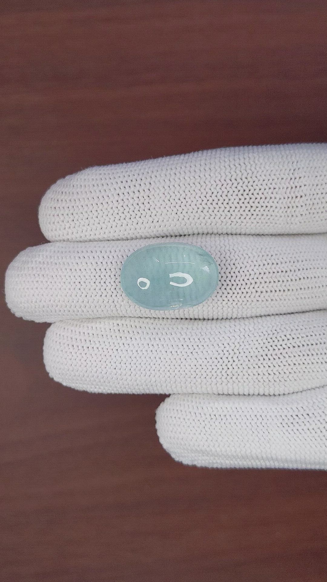 16.91 Ct. Greenish Blue Cabochon Aquamarine from Madagascar Size Video