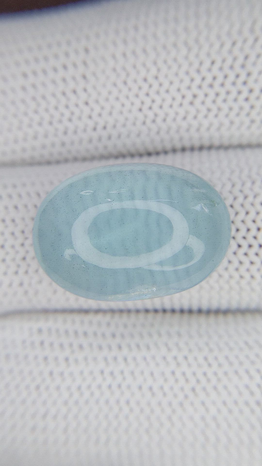 16.91 Ct. Greenish Blue Cabochon Aquamarine from Madagascar Size Video