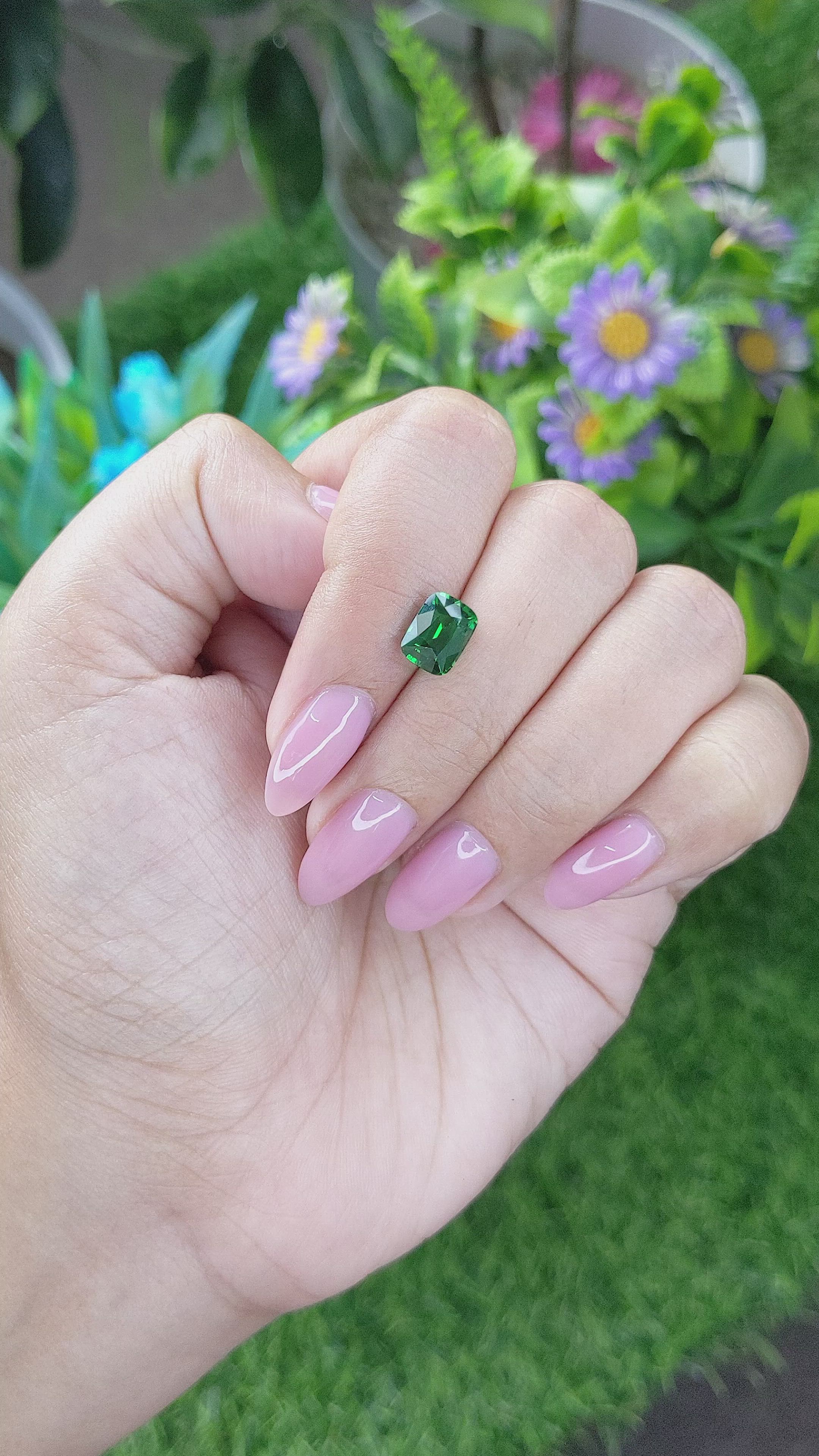 2.02 Ct. Tsavorite Garnet from Tanzania Size Video