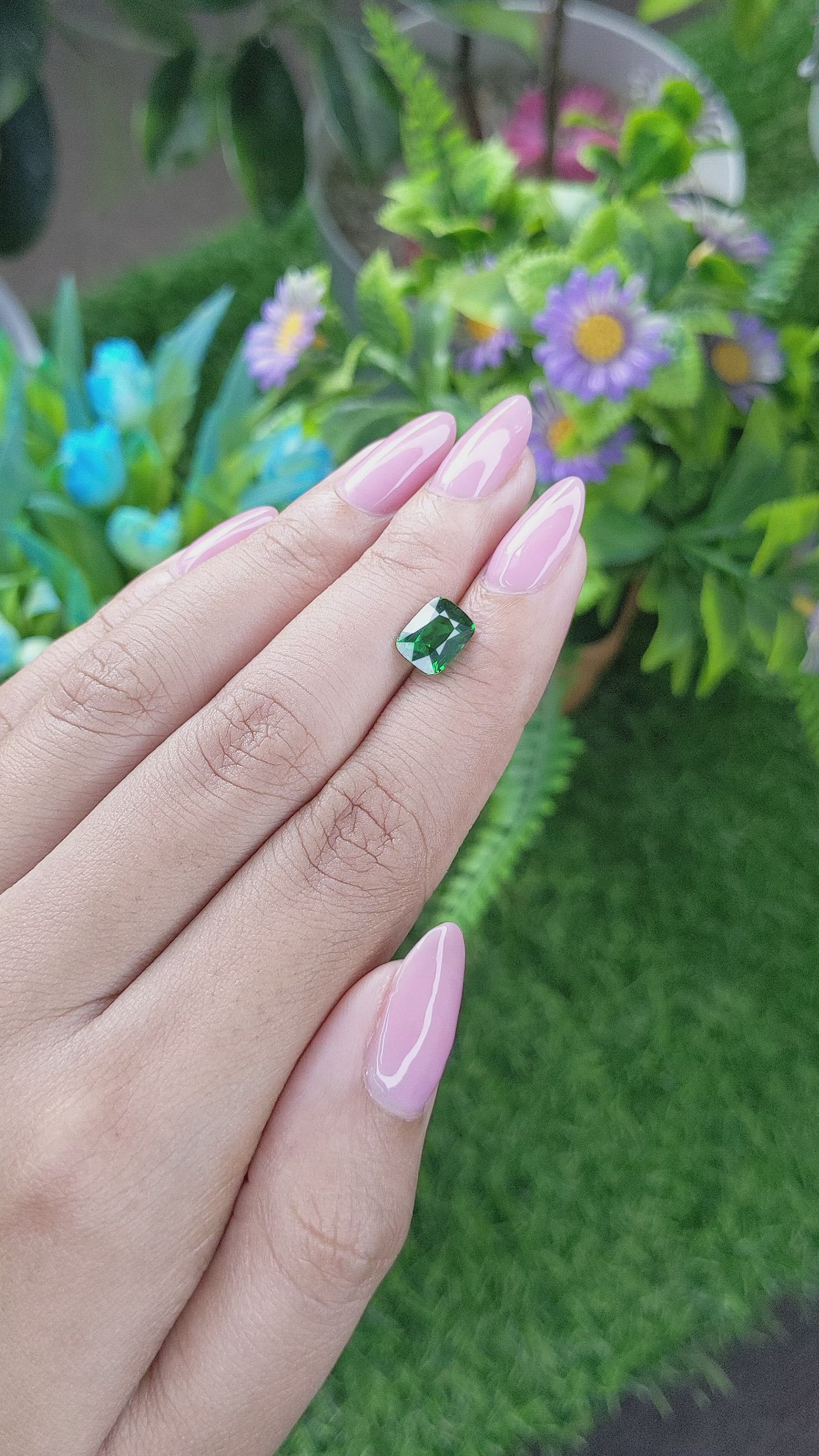 2.02 Ct. Tsavorite Garnet from Tanzania Size Video