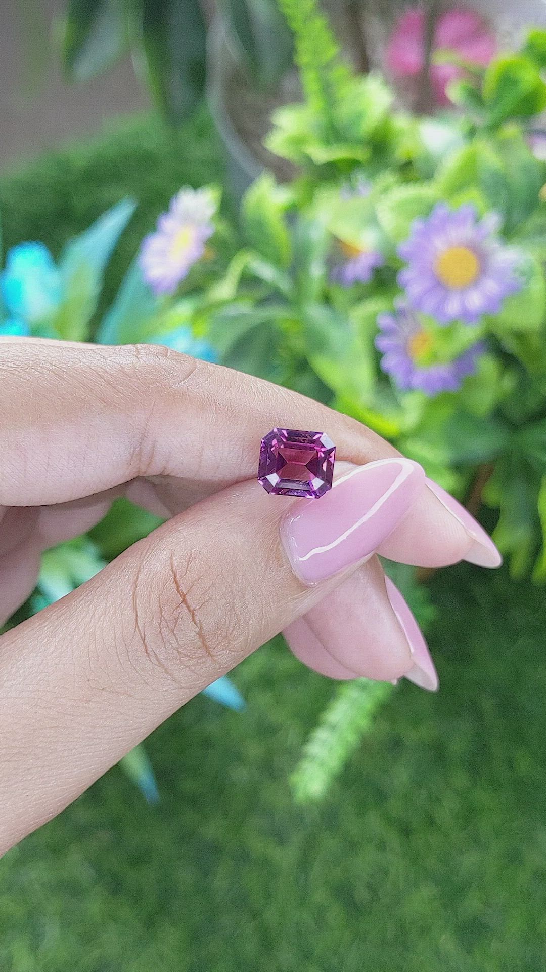 3.08 Ct. Pinkish Purple Rhodolite Garnet from Tanzania Size Video