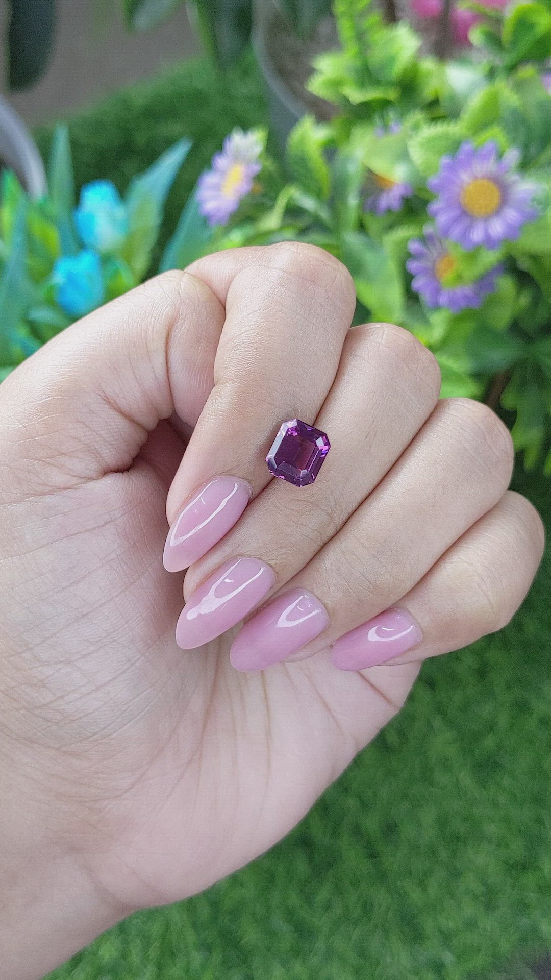 3.08 Ct. Pinkish Purple Rhodolite Garnet from Tanzania Size Video