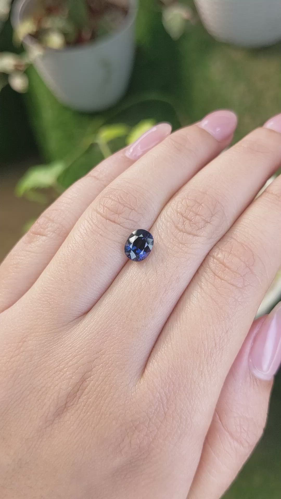 2.04 Ct. Cobalt Spinel from Ceylon (Sri Lanka) Size Video