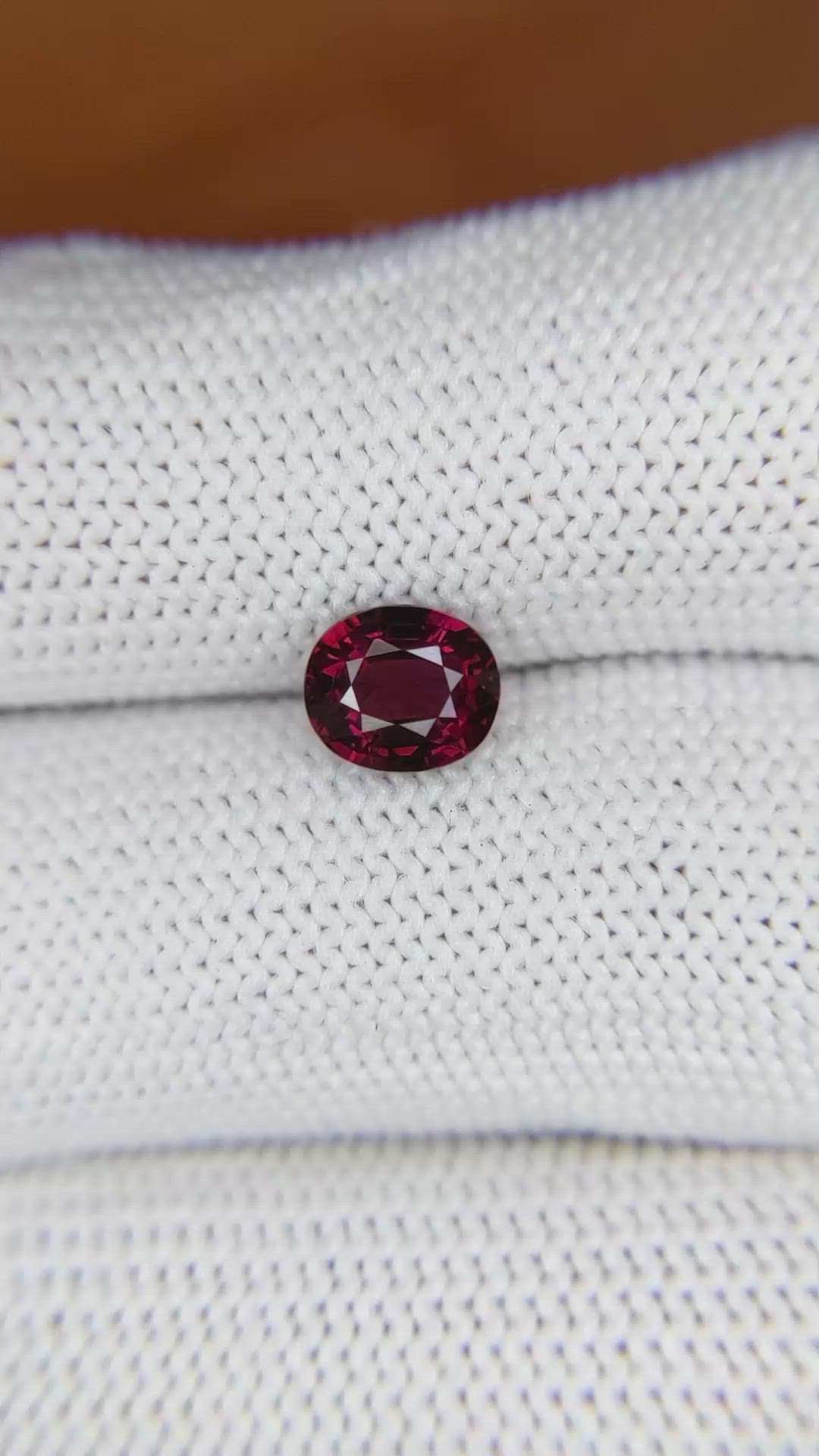 1.24 Ct. Pinkish Red Spinel from Ceylon (Sri Lanka) Size Video