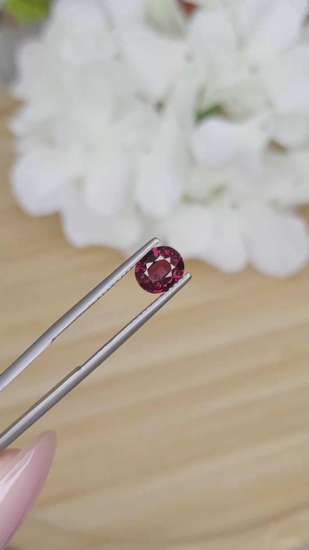 1.24 Ct. Pinkish Red Spinel from Ceylon (Sri Lanka) Size Video
