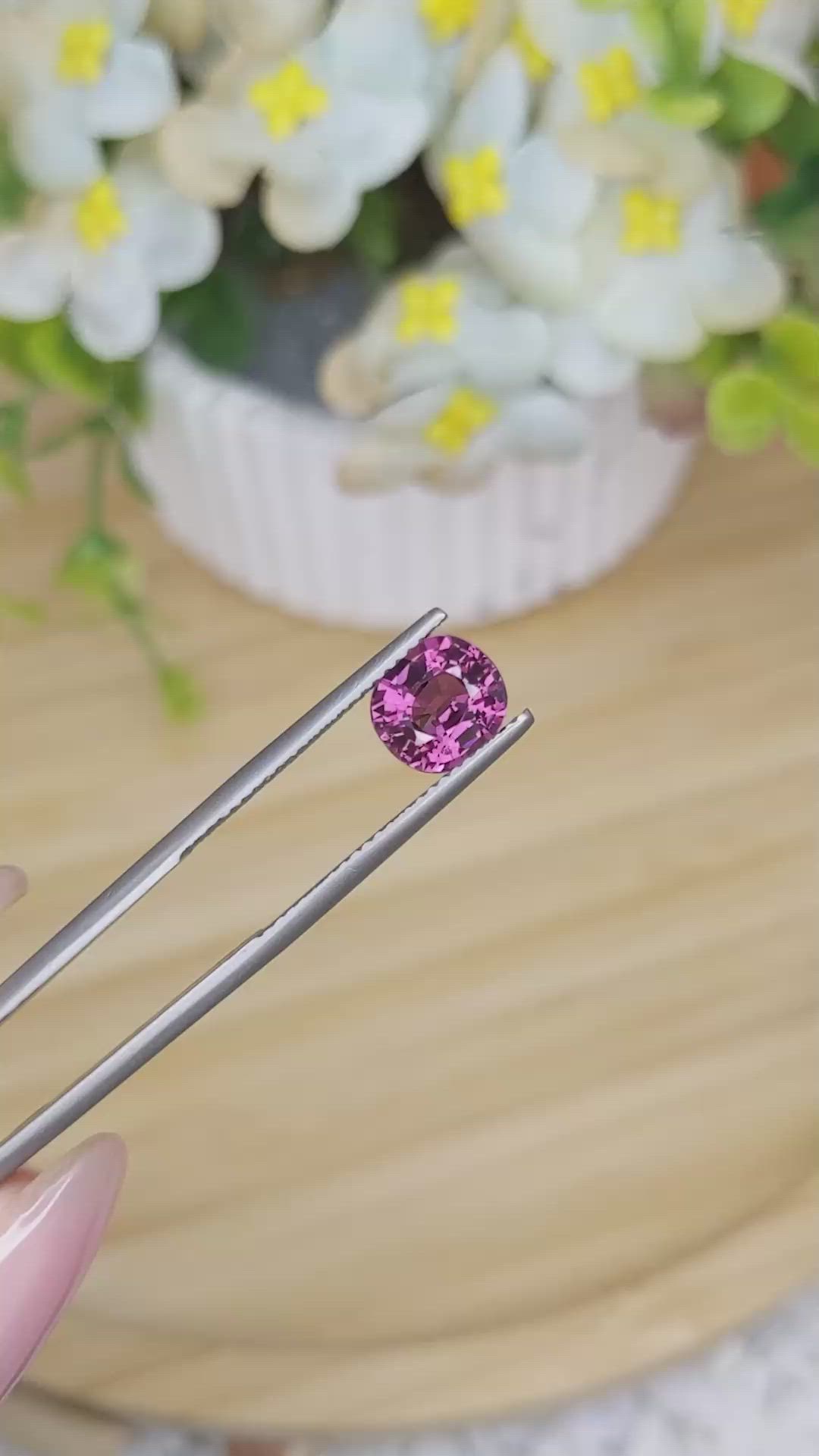 2.09 Ct. Pinkish Purple Spinel from Ceylon (Sri Lanka) Size Video