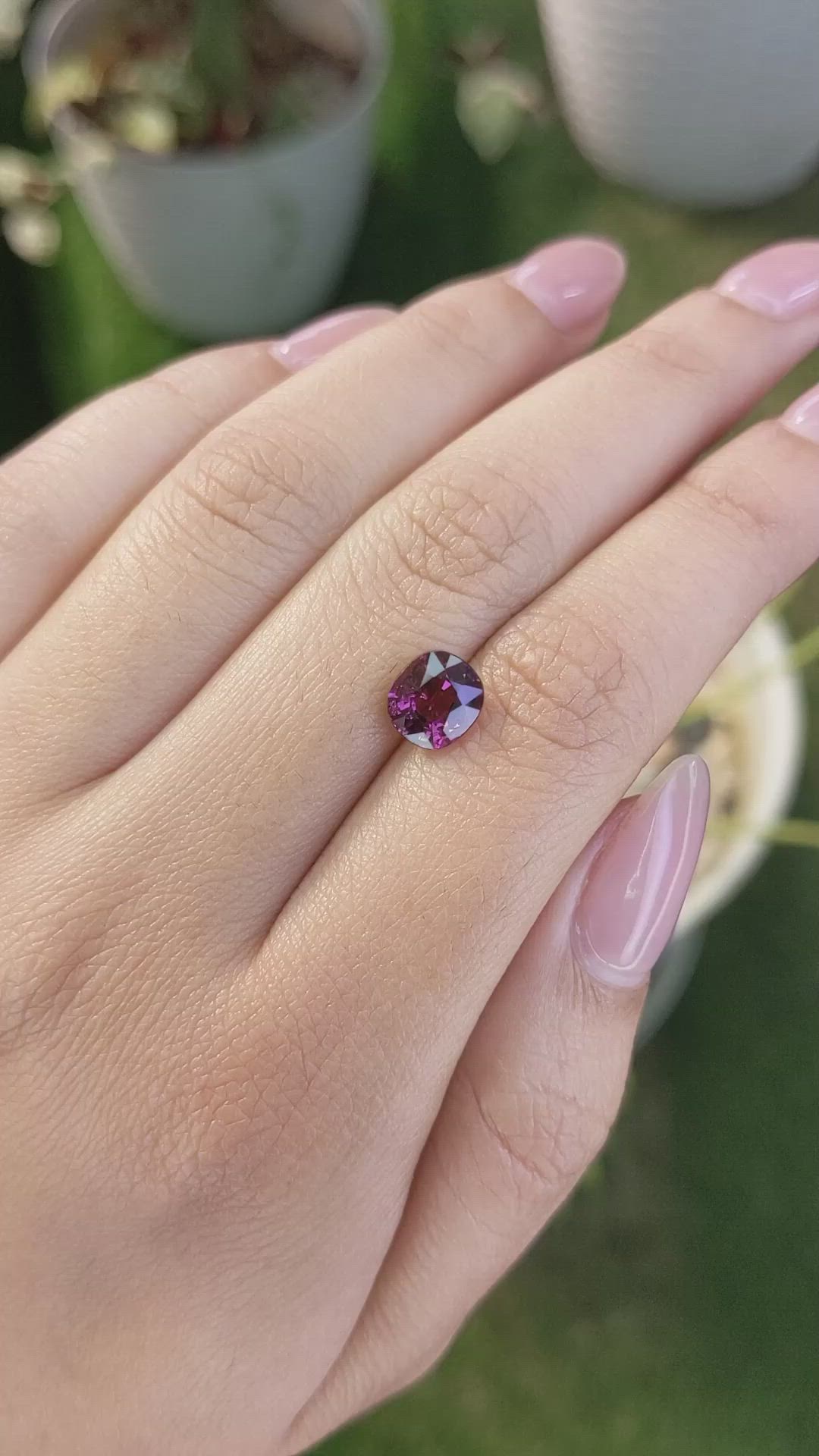 2.09 Ct. Pinkish Purple Spinel from Ceylon (Sri Lanka) Size Video