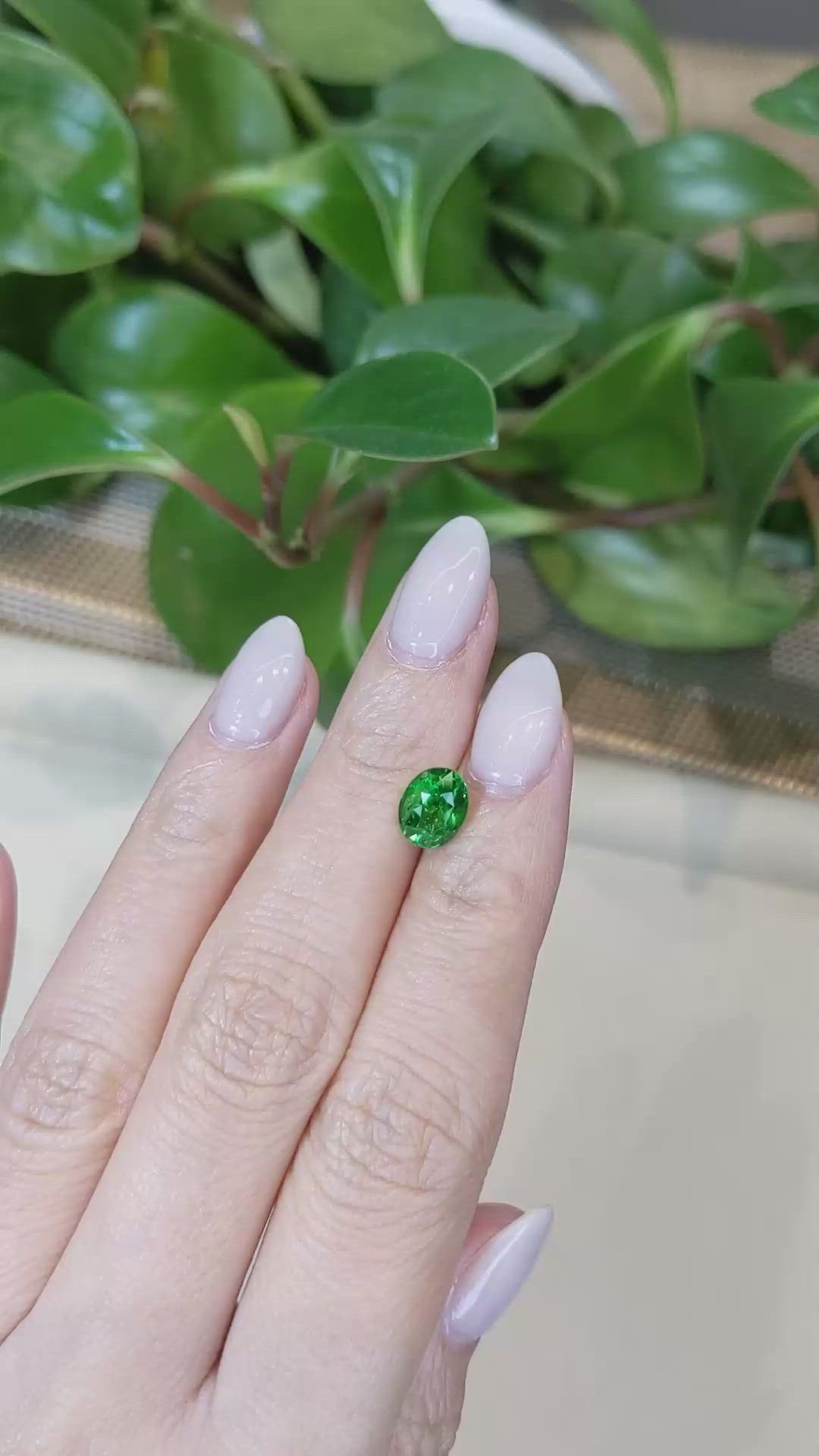 2.14 Ct. Tsavorite Garnet from Tanzania Size Video