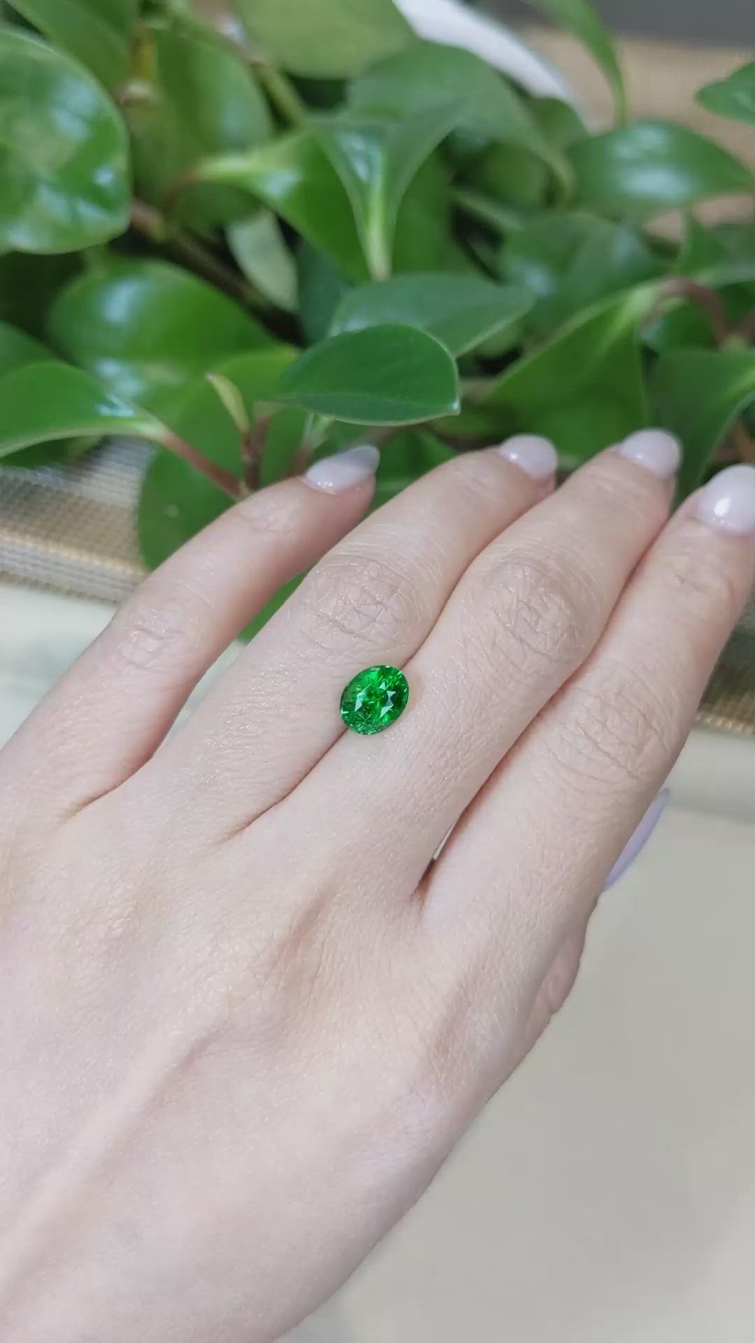 2.14 Ct. Tsavorite Garnet from Tanzania Size Video