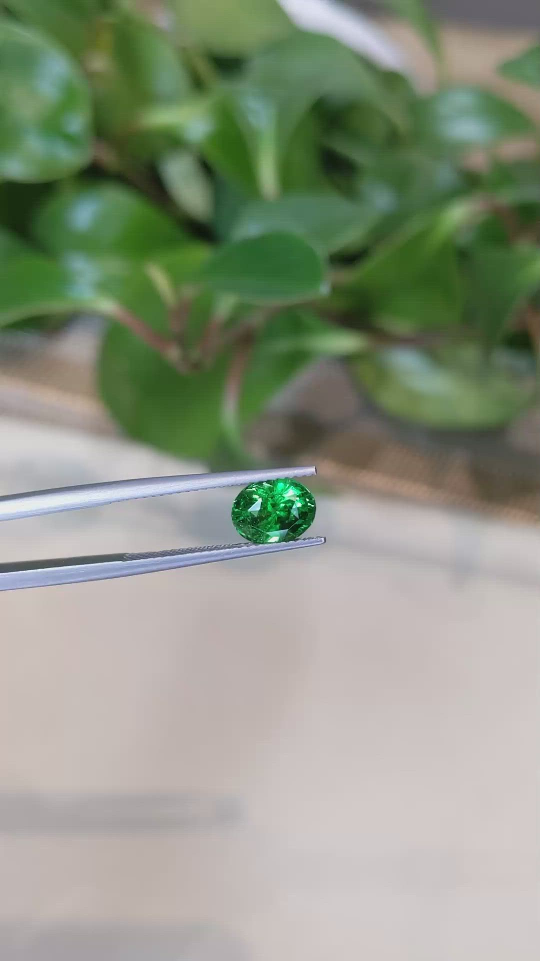 2.14 Ct. Tsavorite Garnet from Tanzania Size Video