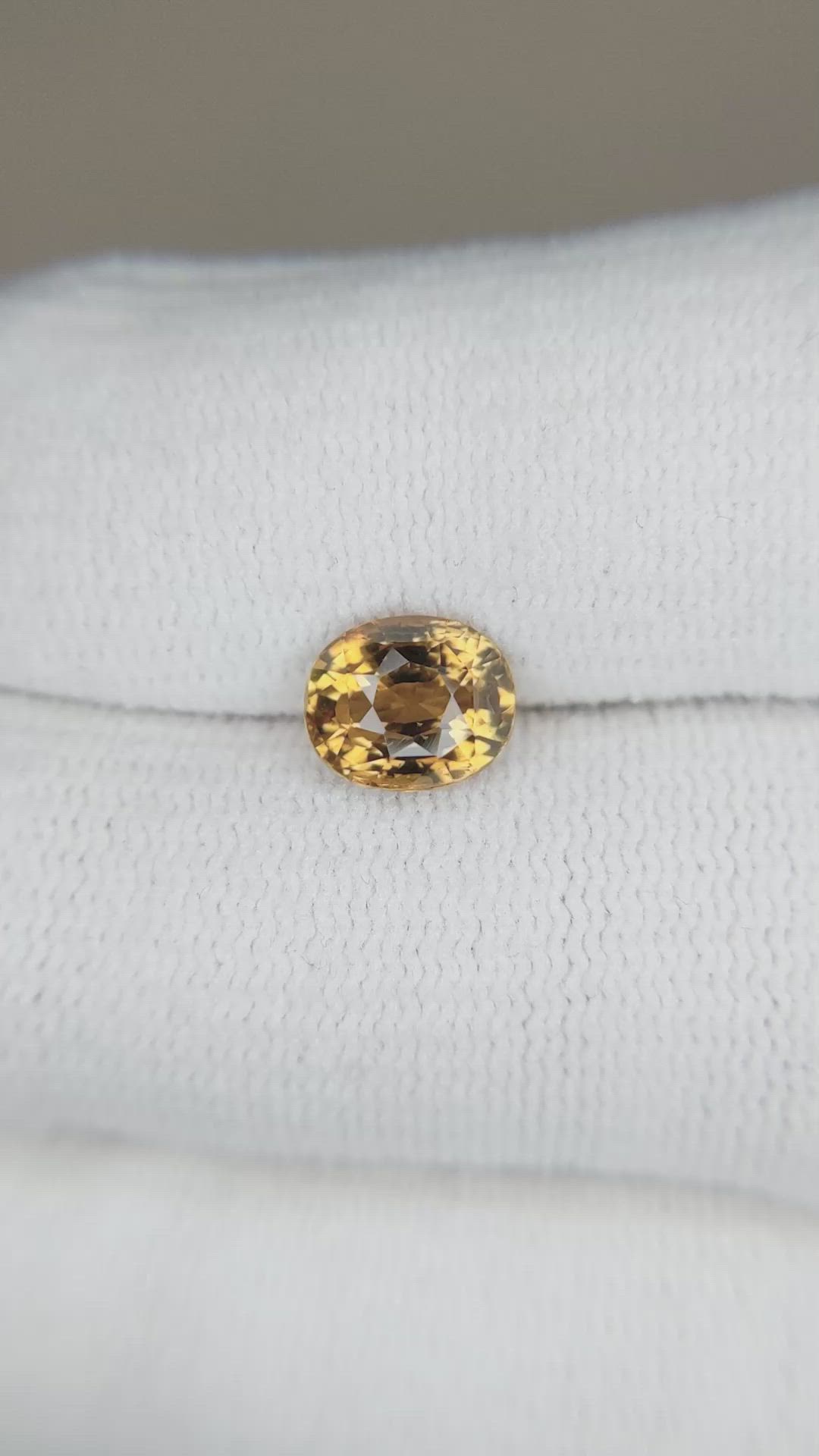 2.16 Ct. Yellowish Brown Chrysoberyl from Ceylon (Sri Lanka) Size Video