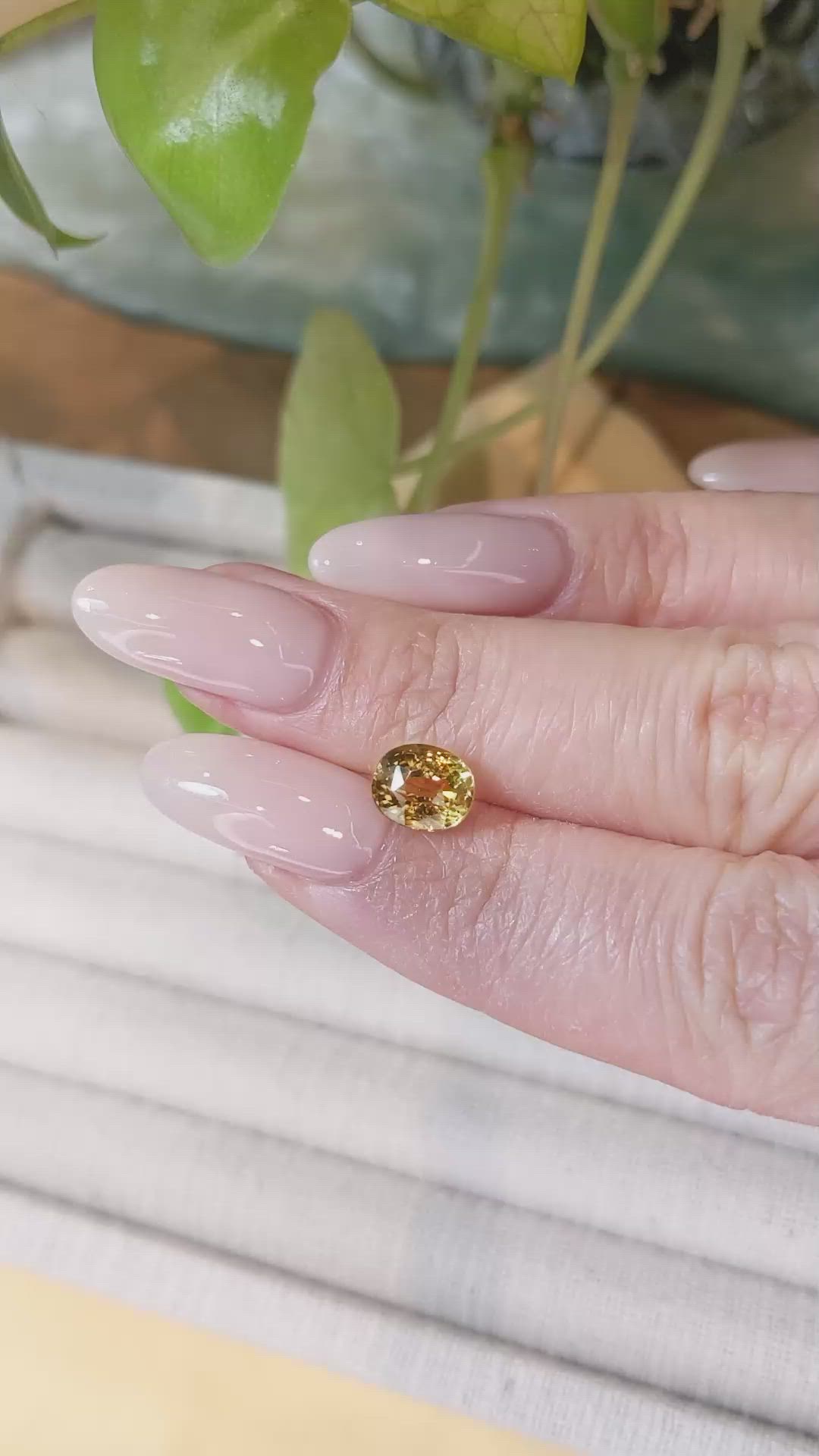 2.16 Ct. Yellowish Brown Chrysoberyl from Ceylon (Sri Lanka) Size Video