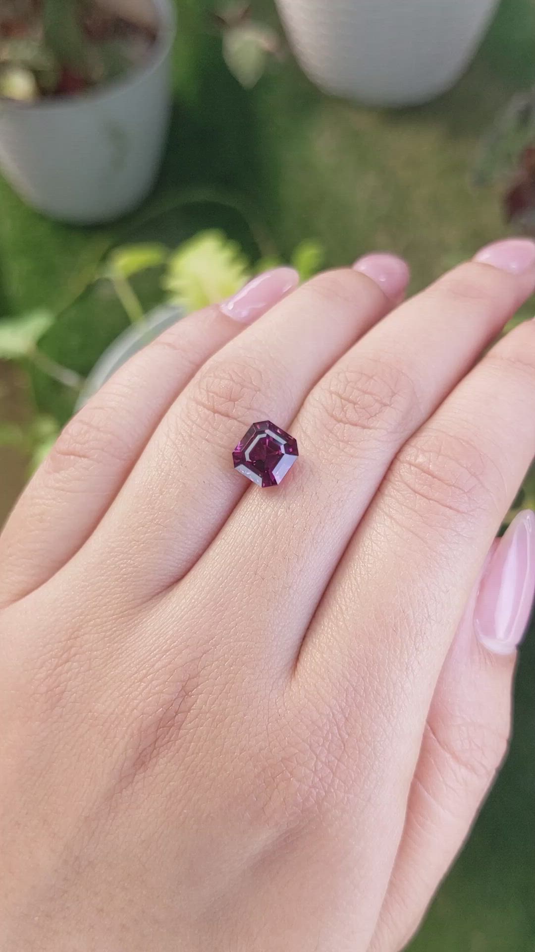 3.52 Ct. Purplish Pink Rhodolite Garnet from Ceylon (Sri Lanka) Size Video