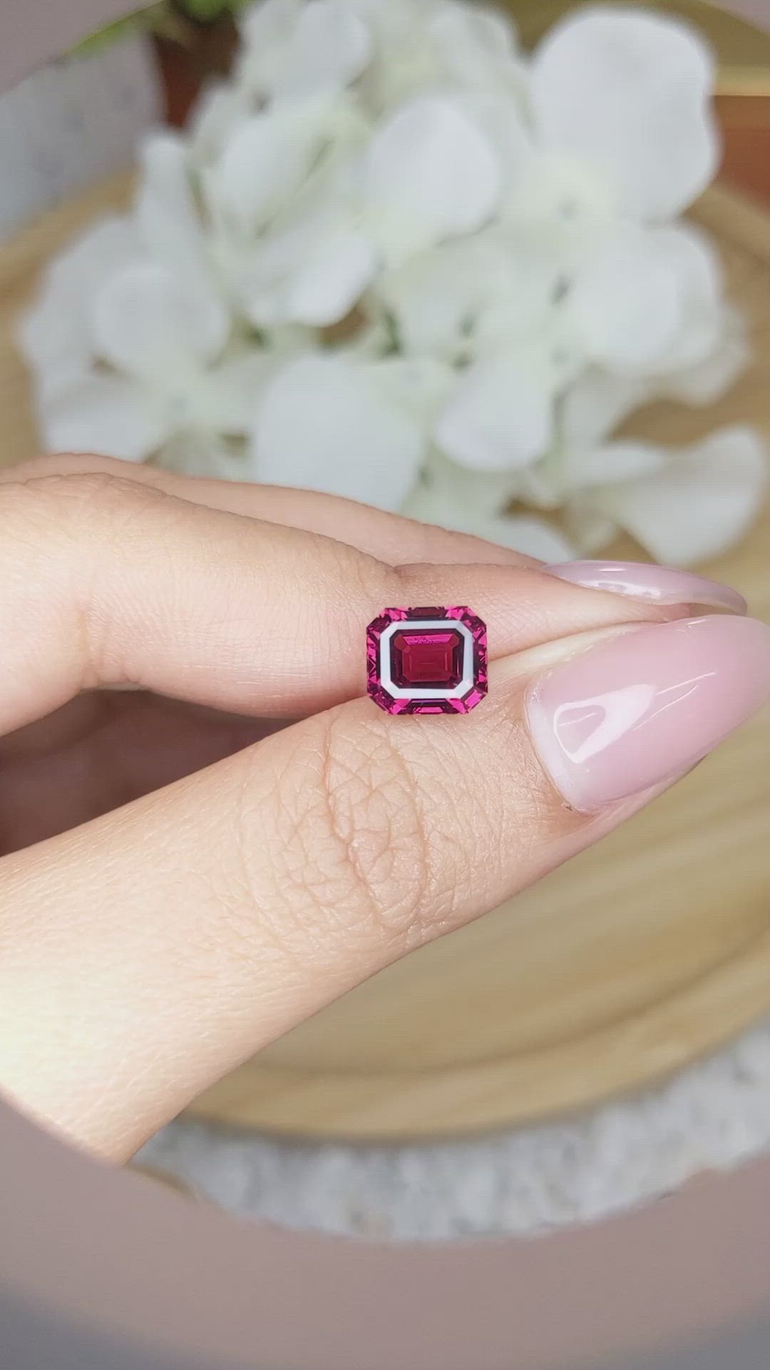 3.36 Ct. Purplish Red Rhodolite Garnet from Ceylon (Sri Lanka) Size Video