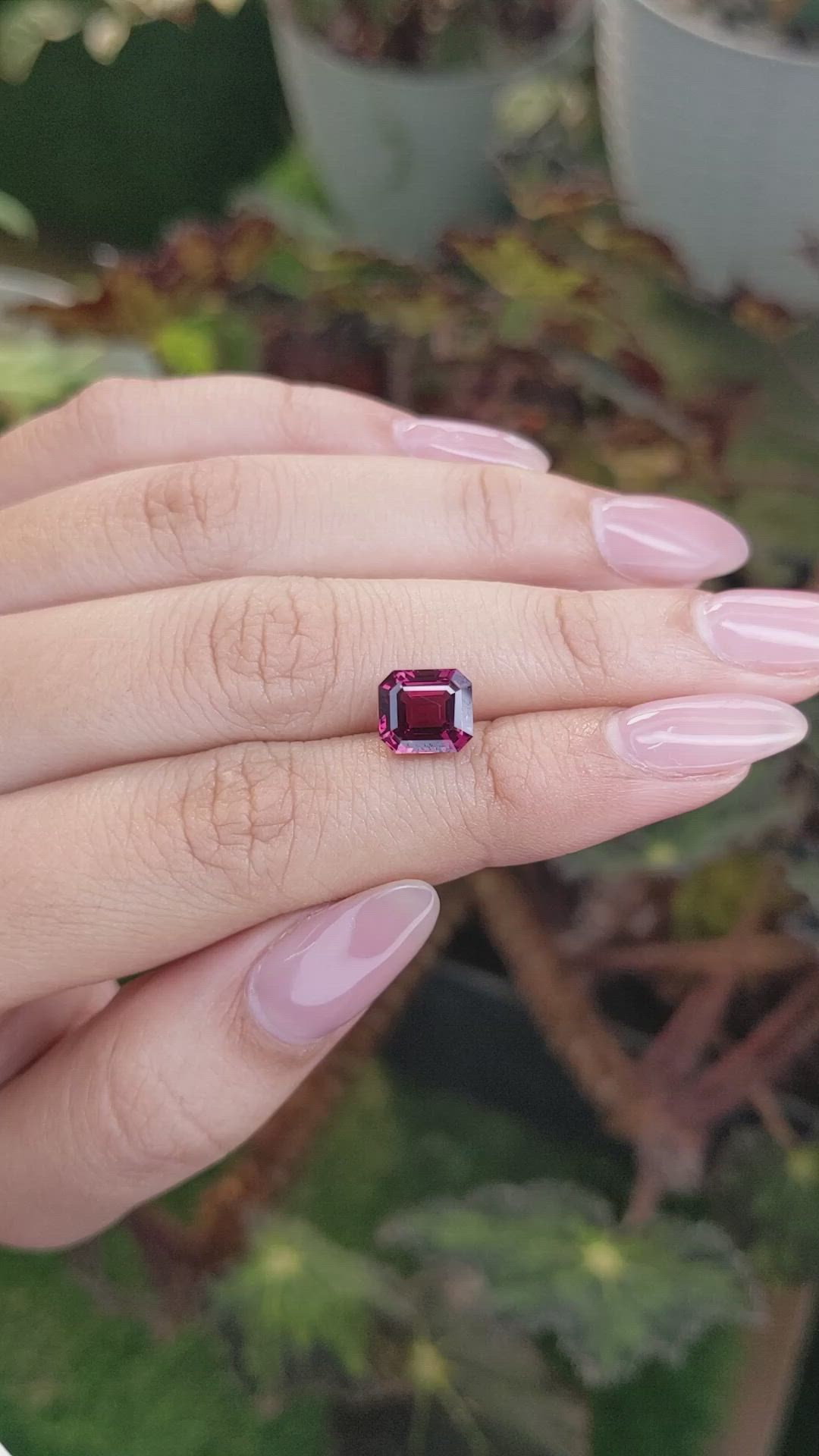 3.36 Ct. Purplish Red Rhodolite Garnet from Ceylon (Sri Lanka) Size Video