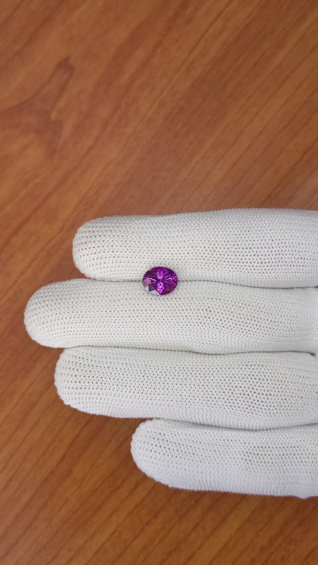 2.16 Ct. Pinkish Purple Rhodolite Garnet from Ceylon (Sri Lanka) Size Video