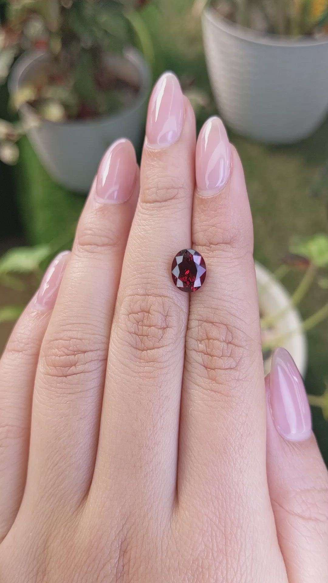 2.68 Ct. Red Garnet from Ceylon (Sri Lanka) Size Video