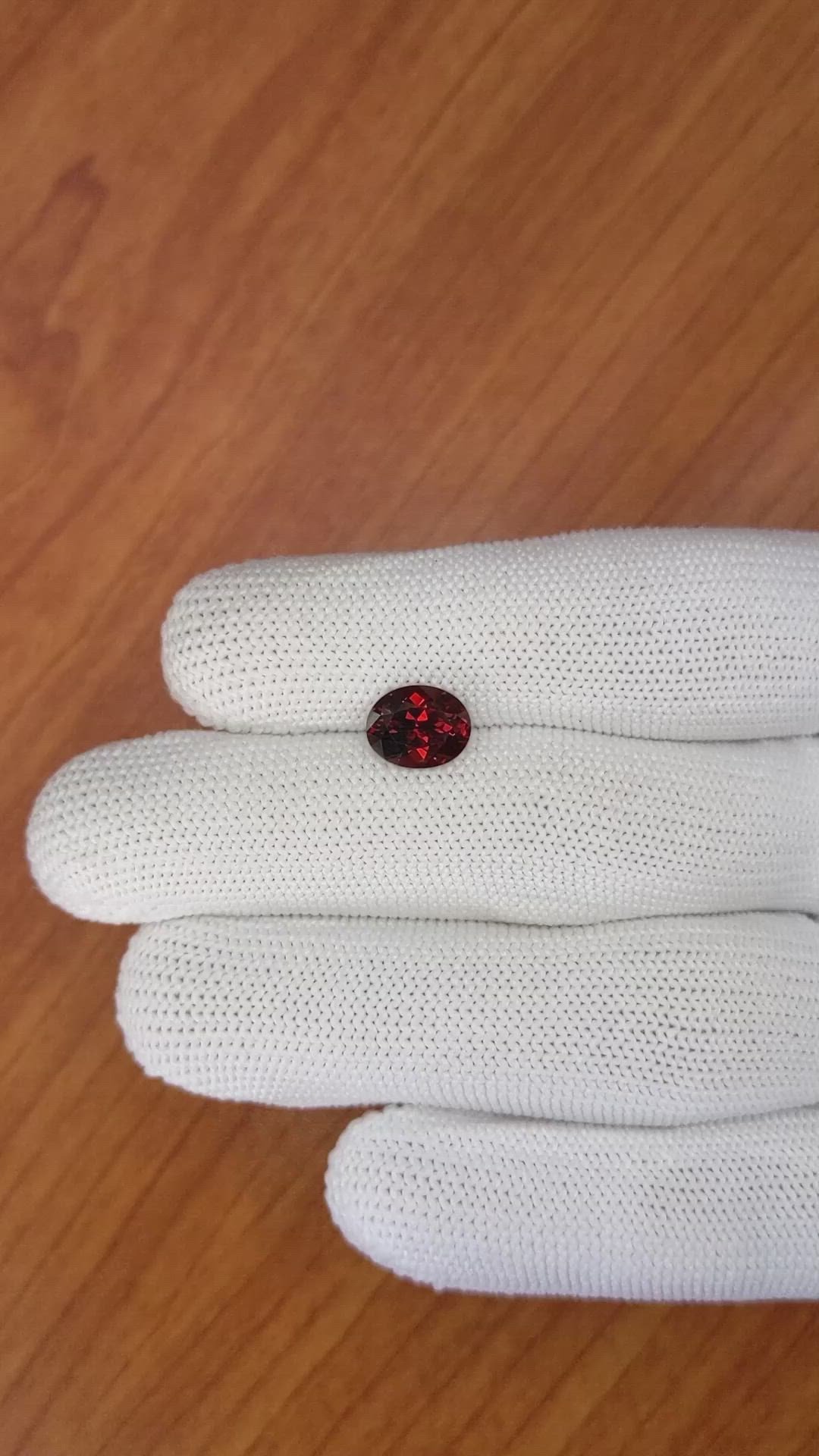 2.68 Ct. Red Garnet from Ceylon (Sri Lanka) Size Video