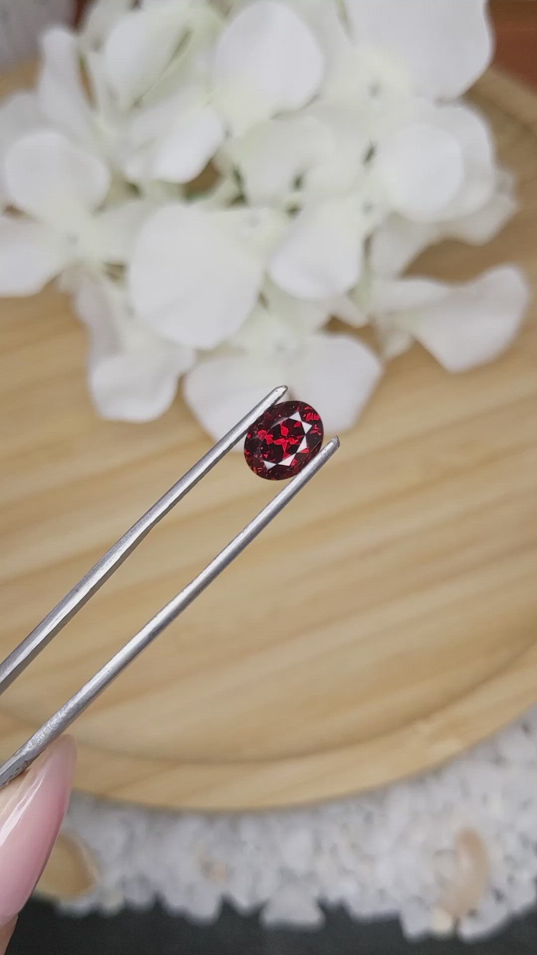 2.68 Ct. Red Garnet from Ceylon (Sri Lanka) Size Video