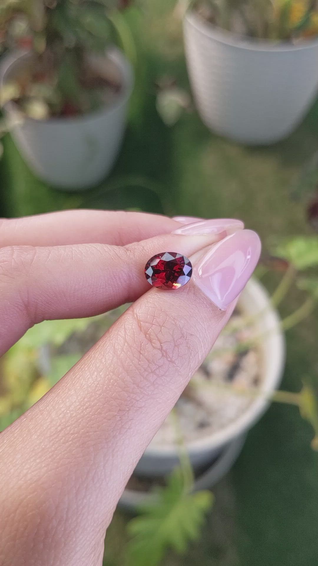 2.68 Ct. Red Garnet from Ceylon (Sri Lanka) Size Video