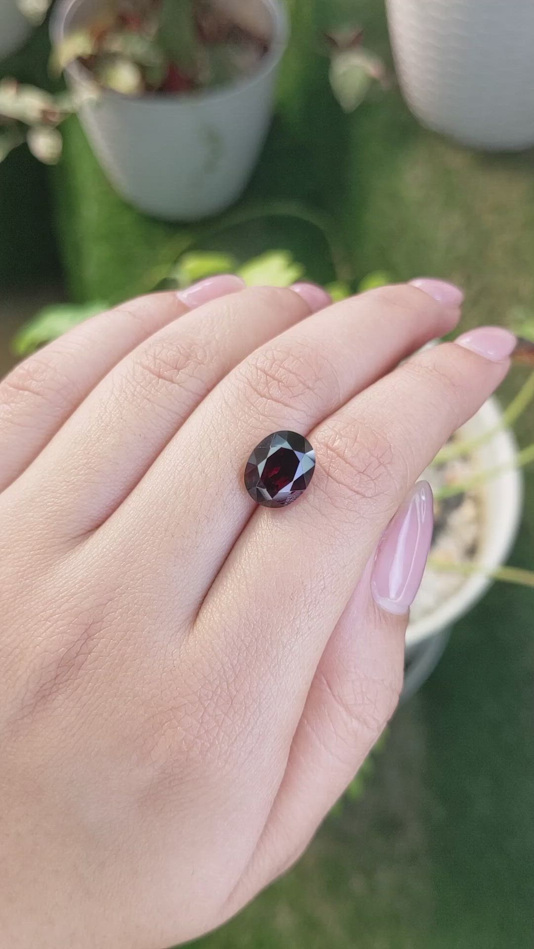 5.68 Ct. Red Garnet from Ceylon (Sri Lanka) Size Video