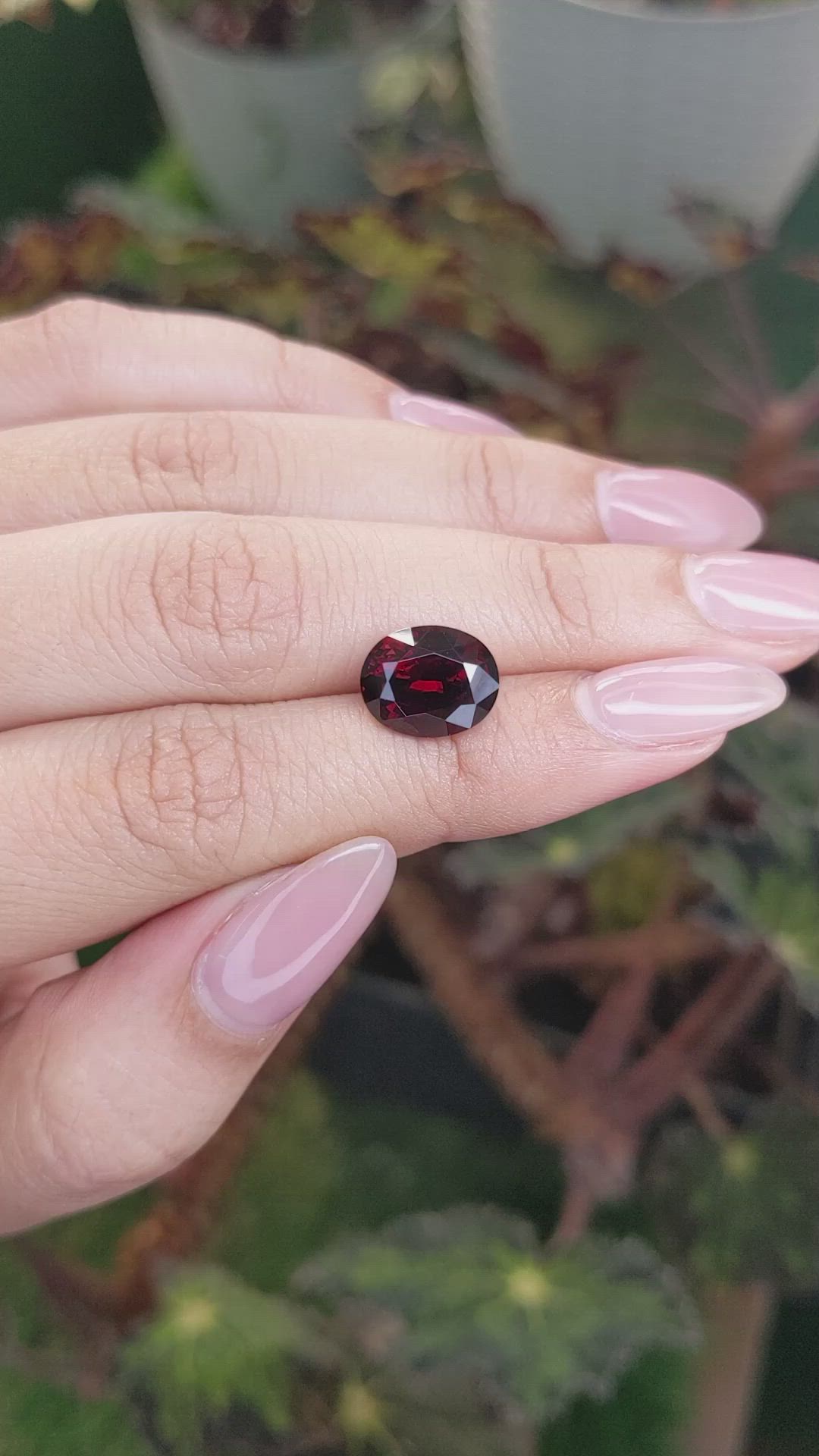 5.68 Ct. Red Garnet from Ceylon (Sri Lanka) Size Video