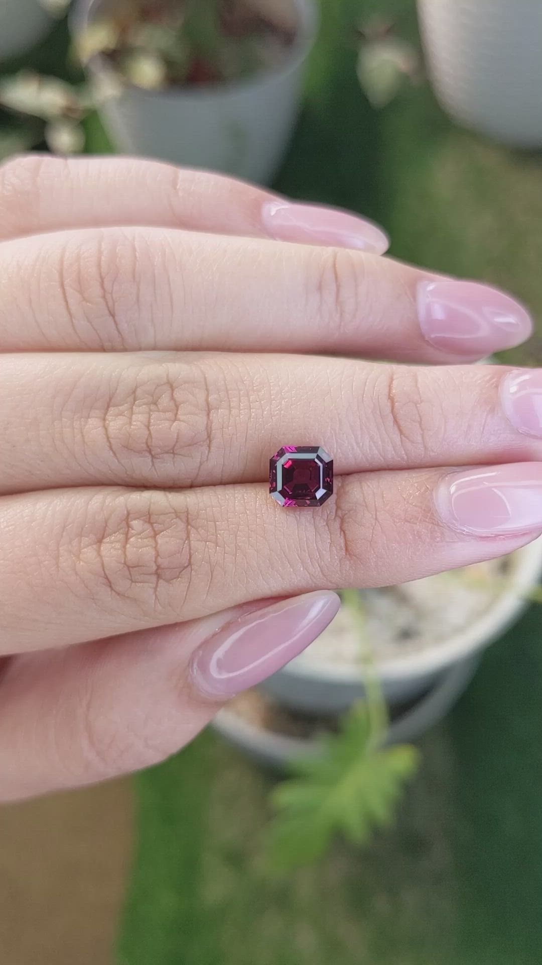 2.16 Ct. Purplish Red Rhodolite Garnet from Ceylon (Sri Lanka) Size Video