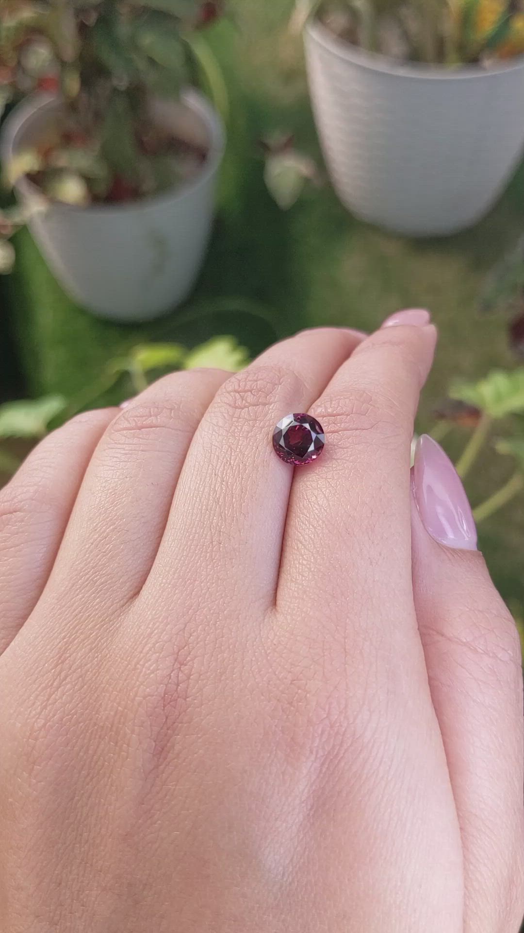 2.49 Ct. Red Rhodolite Garnet from Ceylon (Sri Lanka) Size Video