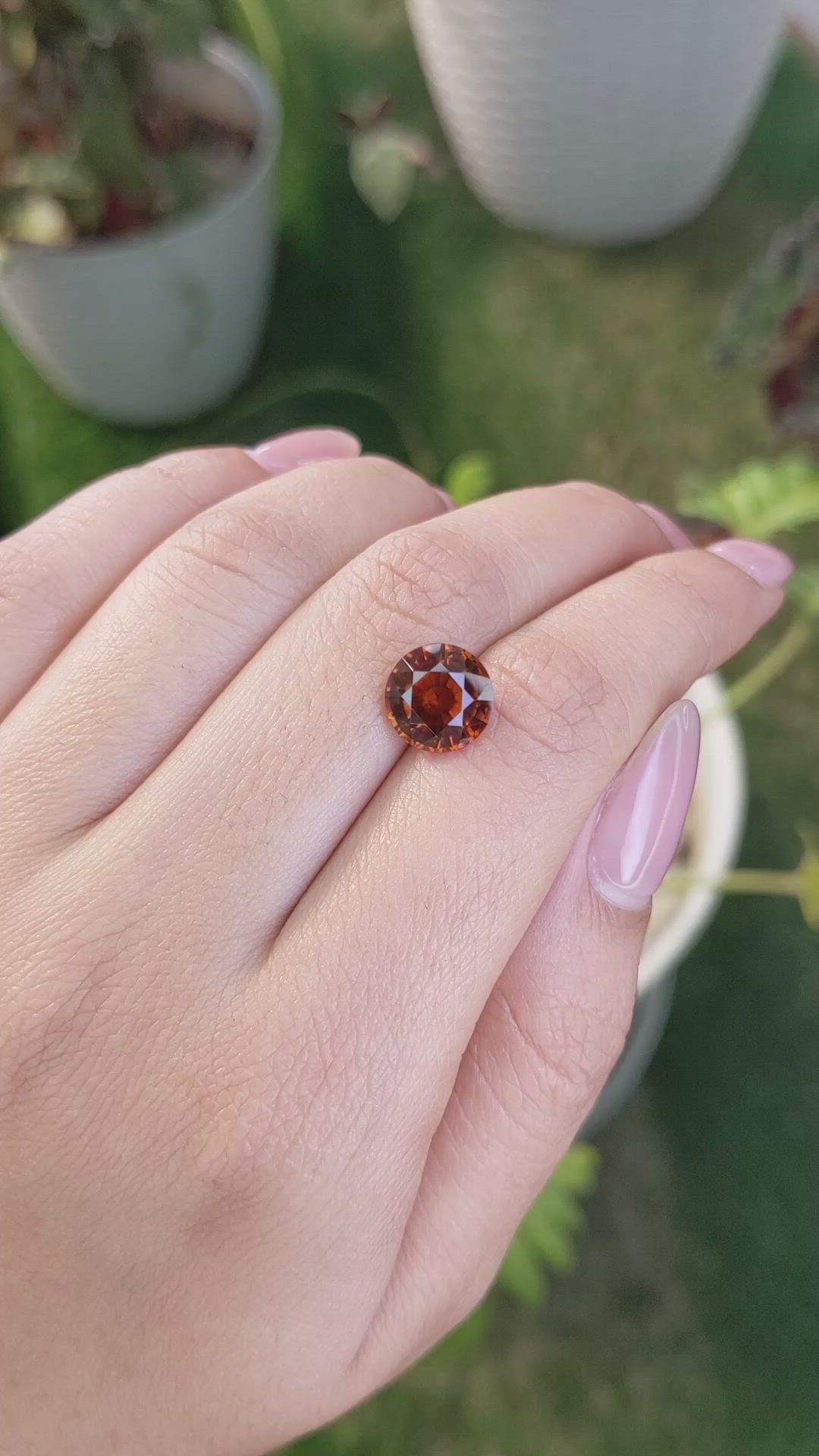 3.83 Ct. Orange Hessonite Garnet from Madagascar Size Video