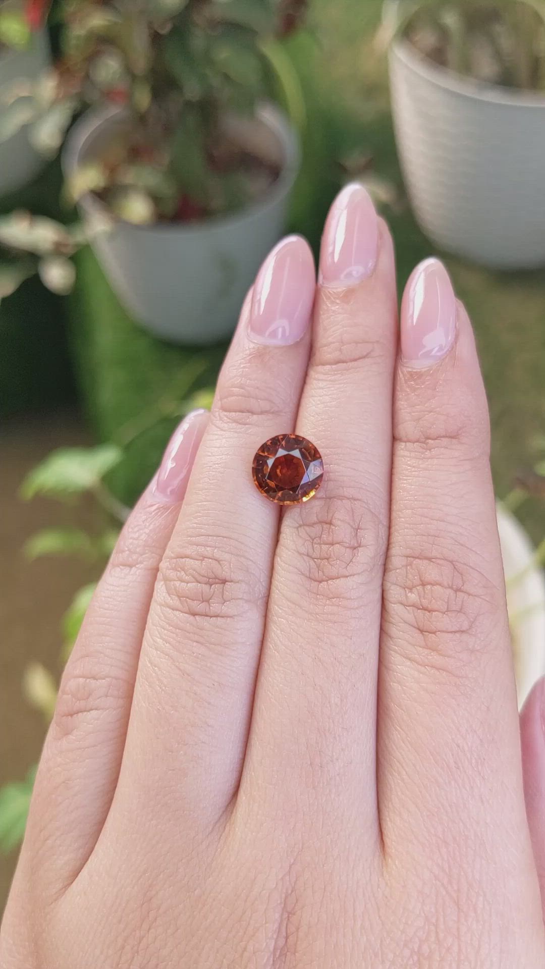 3.83 Ct. Orange Hessonite Garnet from Madagascar Size Video