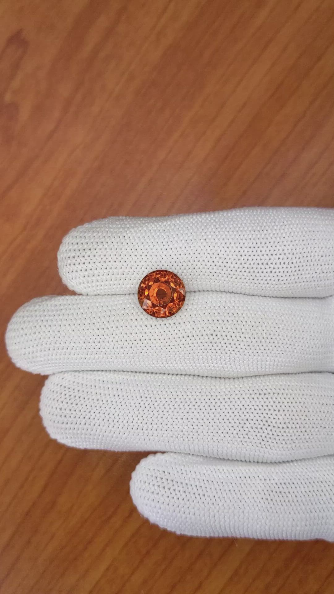 3.83 Ct. Orange Hessonite Garnet from Madagascar Size Video