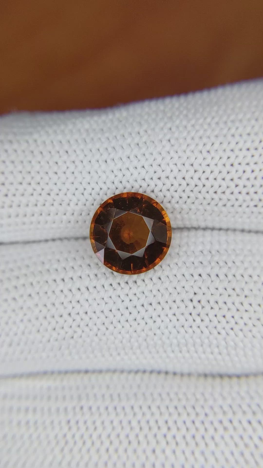 3.83 Ct. Orange Hessonite Garnet from Madagascar Size Video