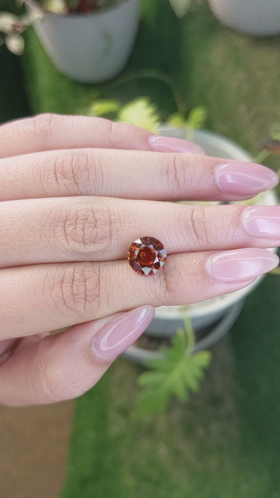 3.83 Ct. Orange Hessonite Garnet from Madagascar Size Video