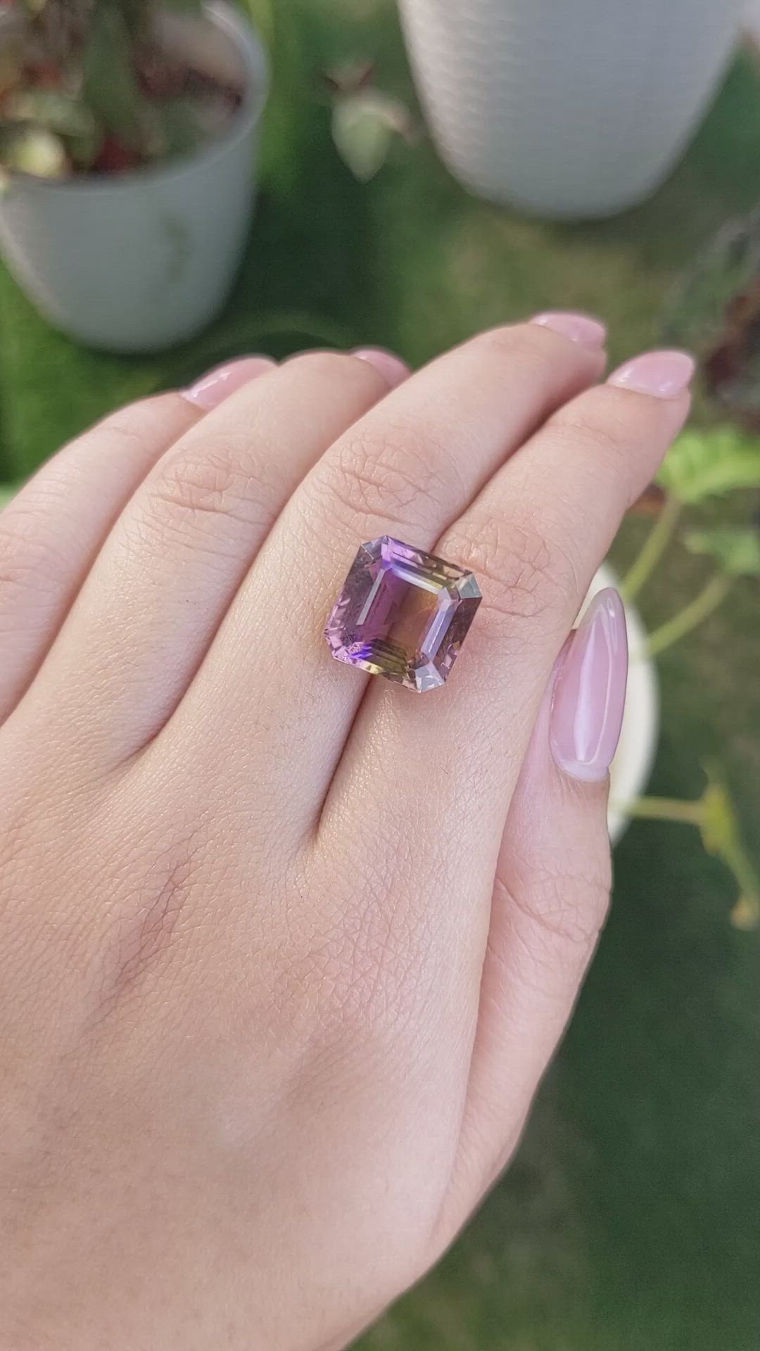 10.77 Ct. Bi Color Ametrine from Ceylon (Sri Lanka) Size Video