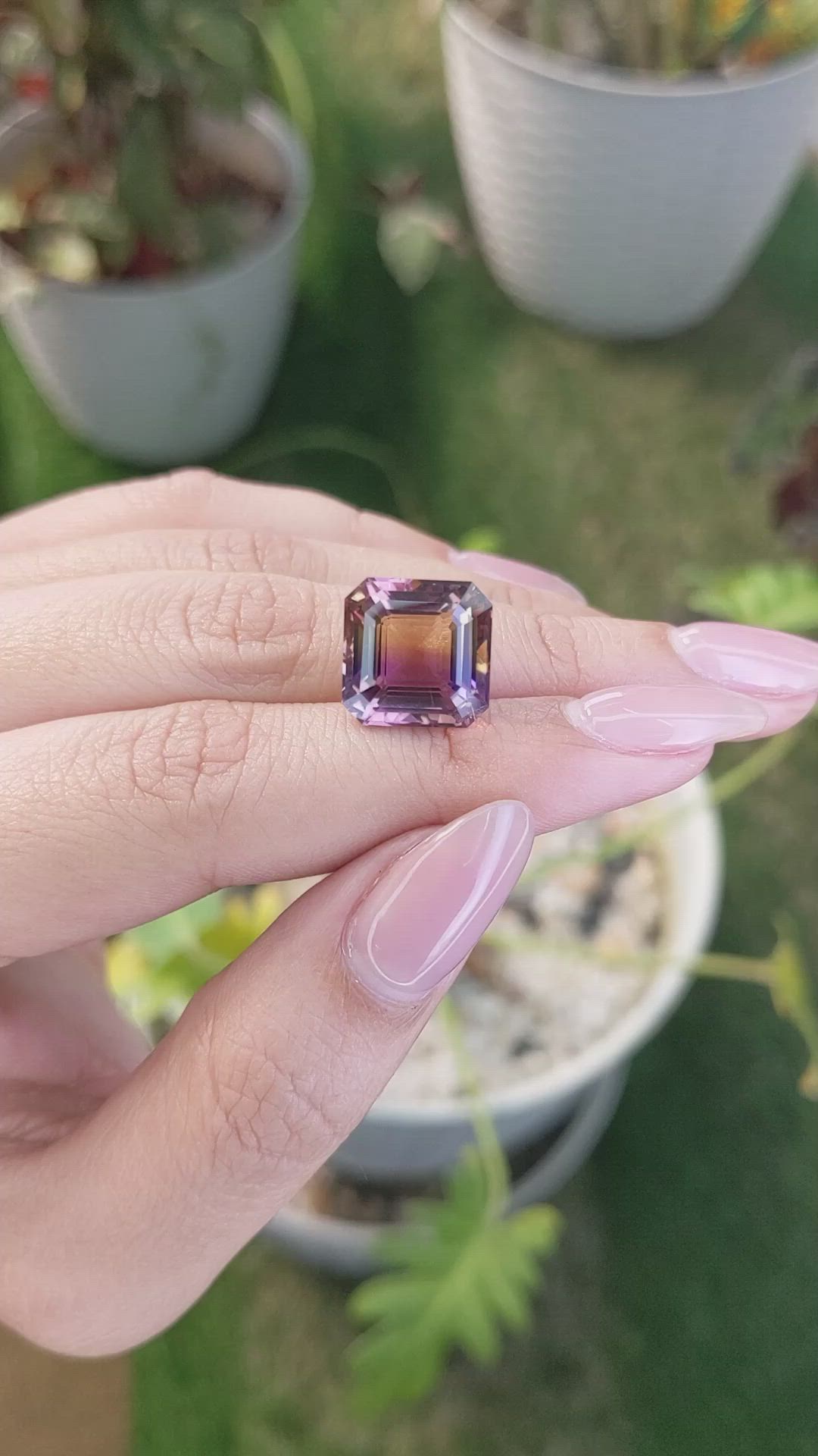 10.77 Ct. Bi Color Ametrine from Ceylon (Sri Lanka) Size Video