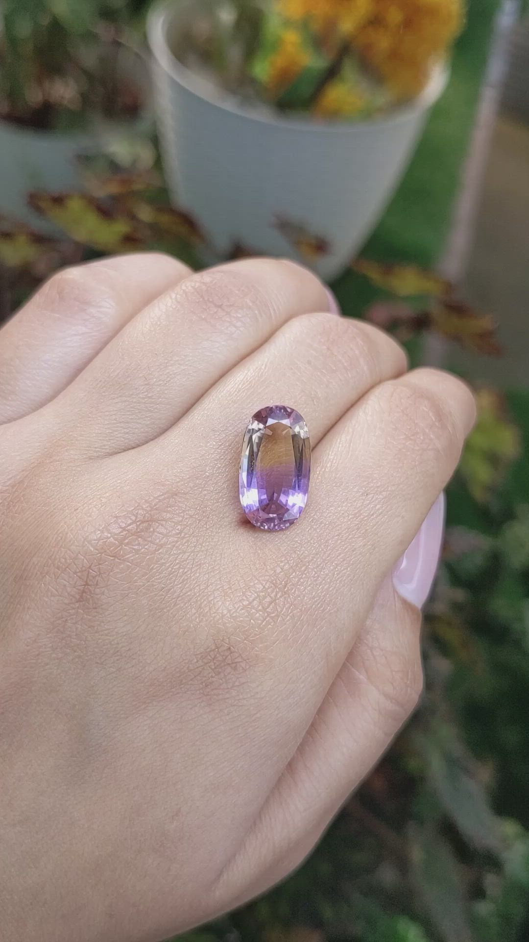 7.63 Ct. Ametrine from Ceylon (Sri Lanka) Size Video