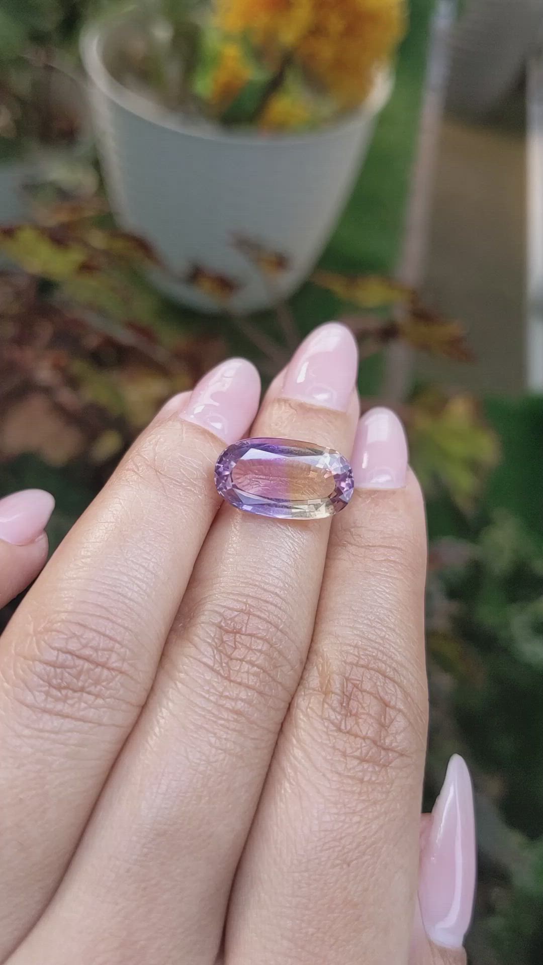 7.63 Ct. Ametrine from Ceylon (Sri Lanka) Size Video