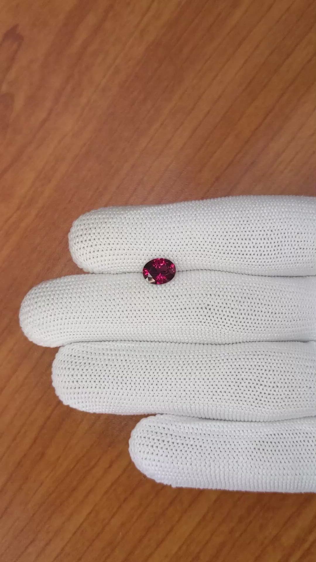 1.31 Ct. Rhodolite Garnet from Ceylon (Sri Lanka) Size Video