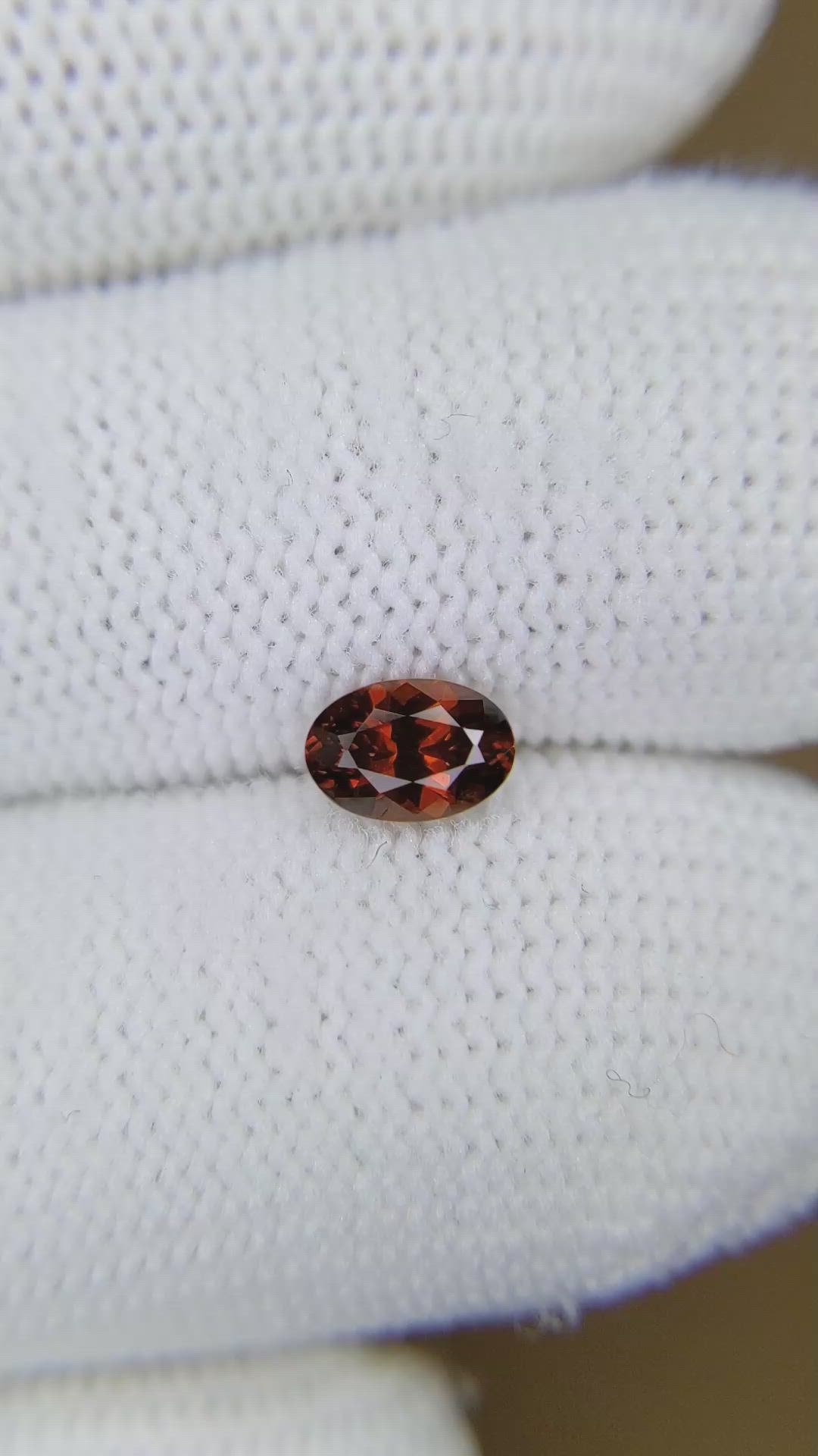 0.75 Ct. Reddish Orange Garnet from Montana Size Video