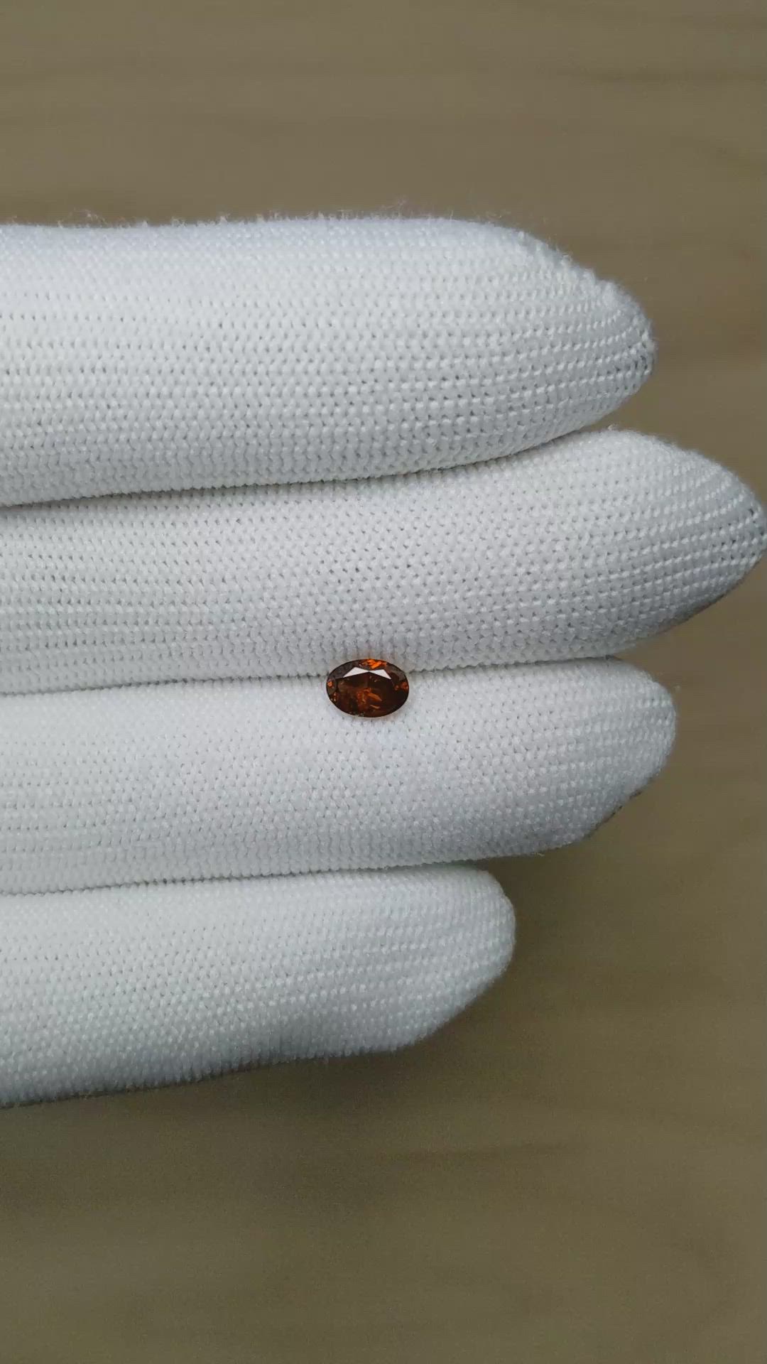 1.04 Ct. Brownish Orange Garnet from Ceylon (Sri Lanka) Size Video