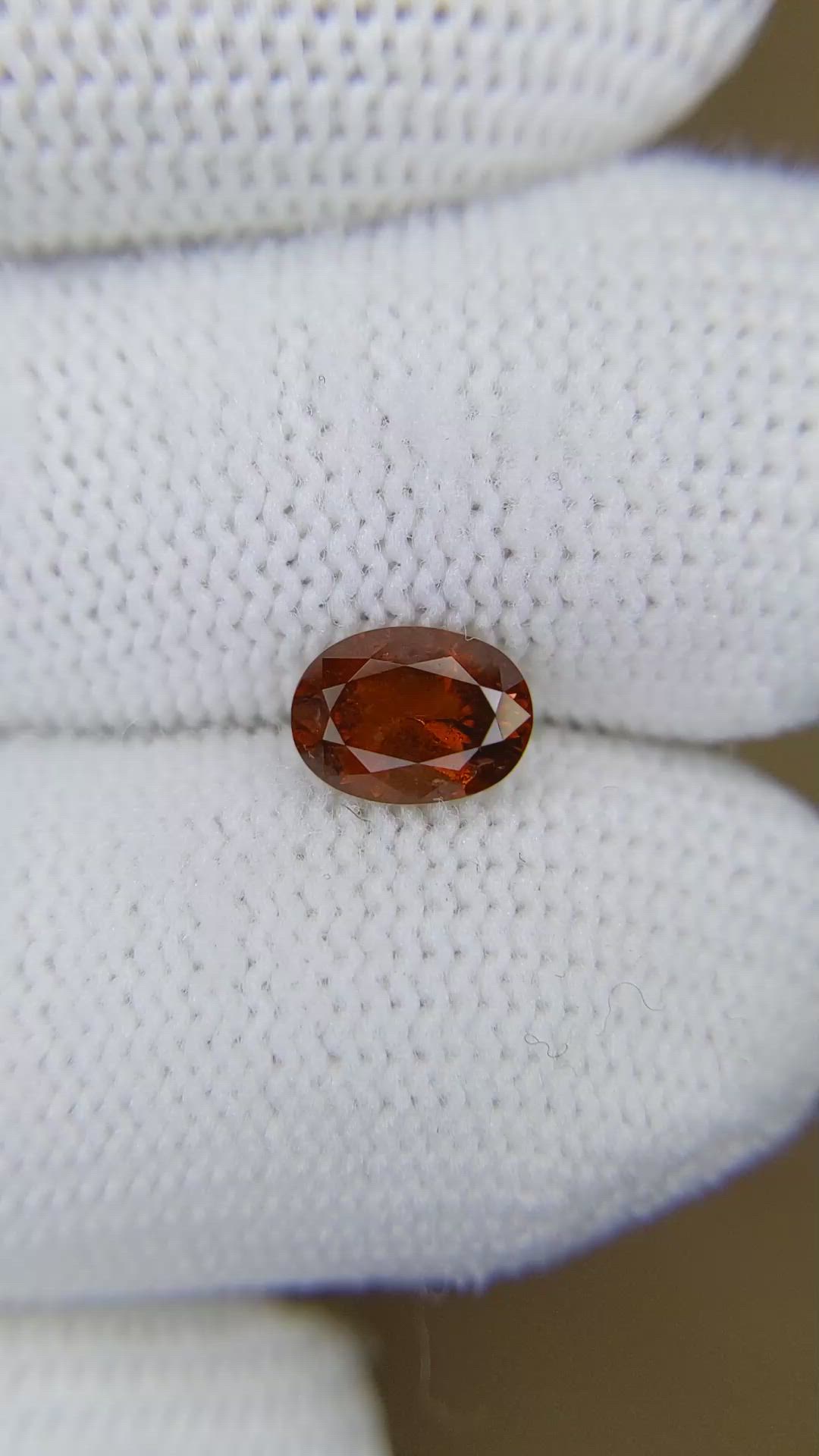 1.12 Ct. Reddish Orange Garnet from Montana Size Video