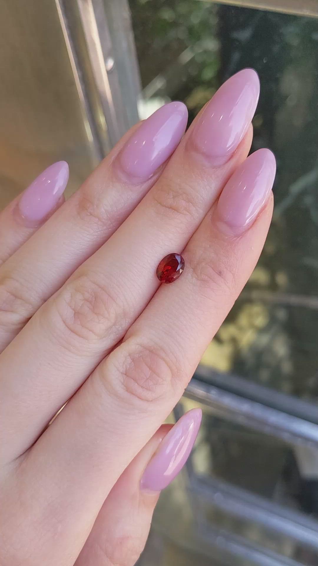 1.12 Ct. Reddish Orange Garnet from Montana Size Video