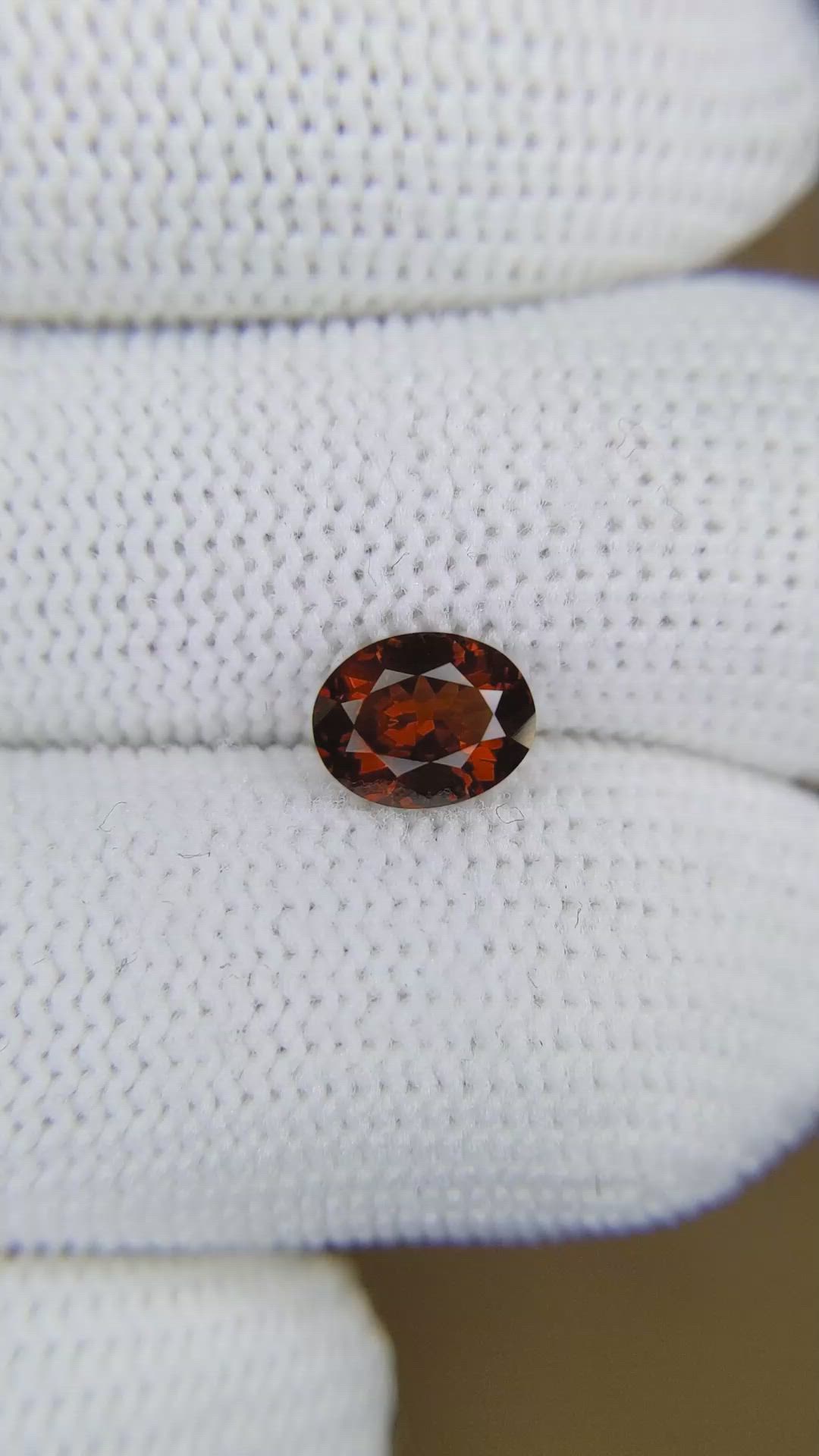 1.27 Ct. Orangish Red Garnet from Montana Size Video