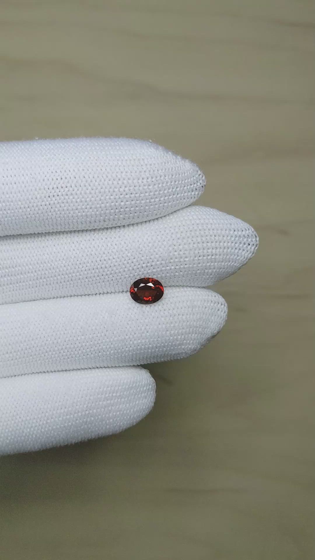 1.27 Ct. Orangish Red Garnet from Montana Size Video