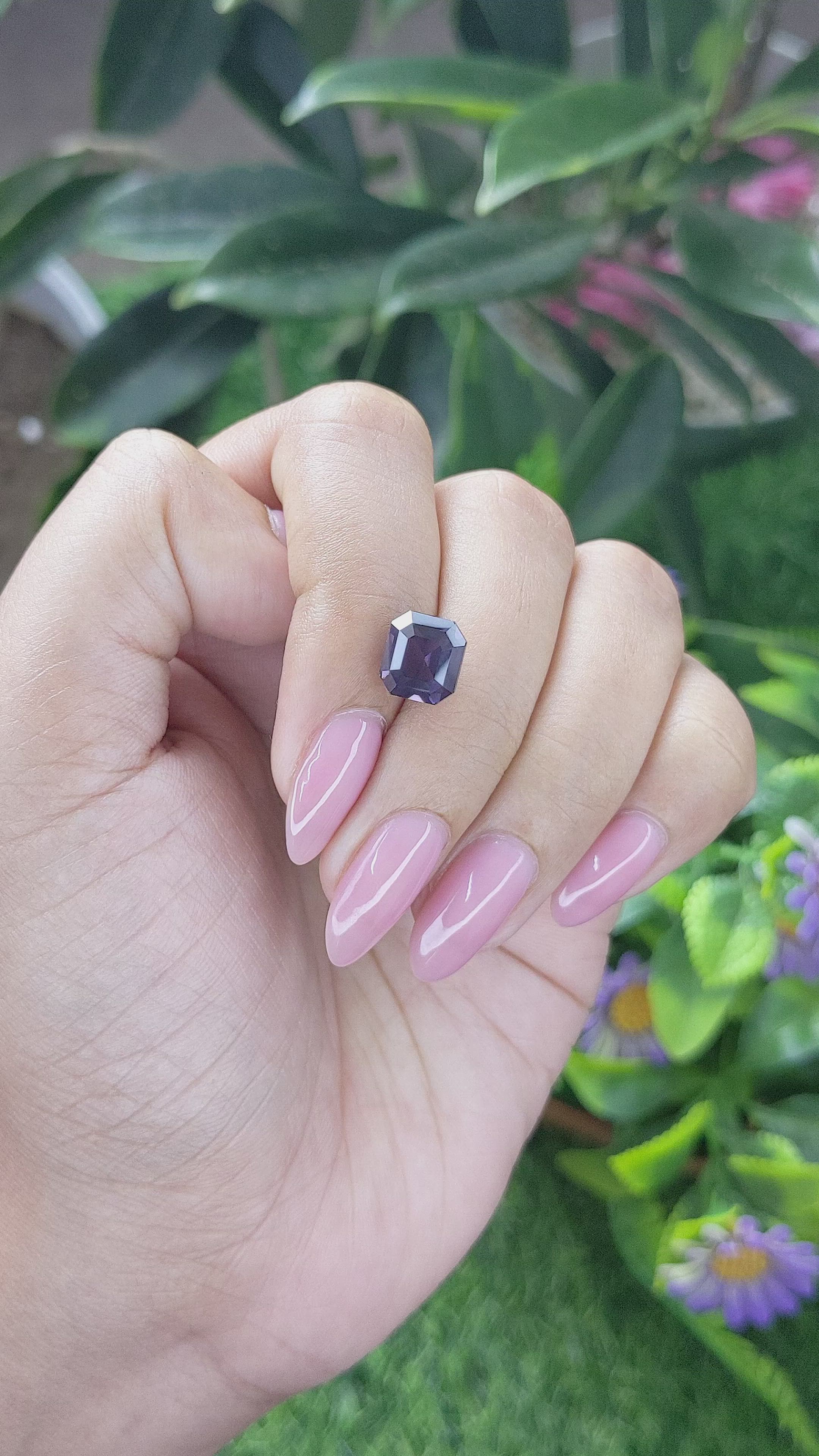 4.08 Ct. Purple Spinel from Ceylon (Sri Lanka) Size Video