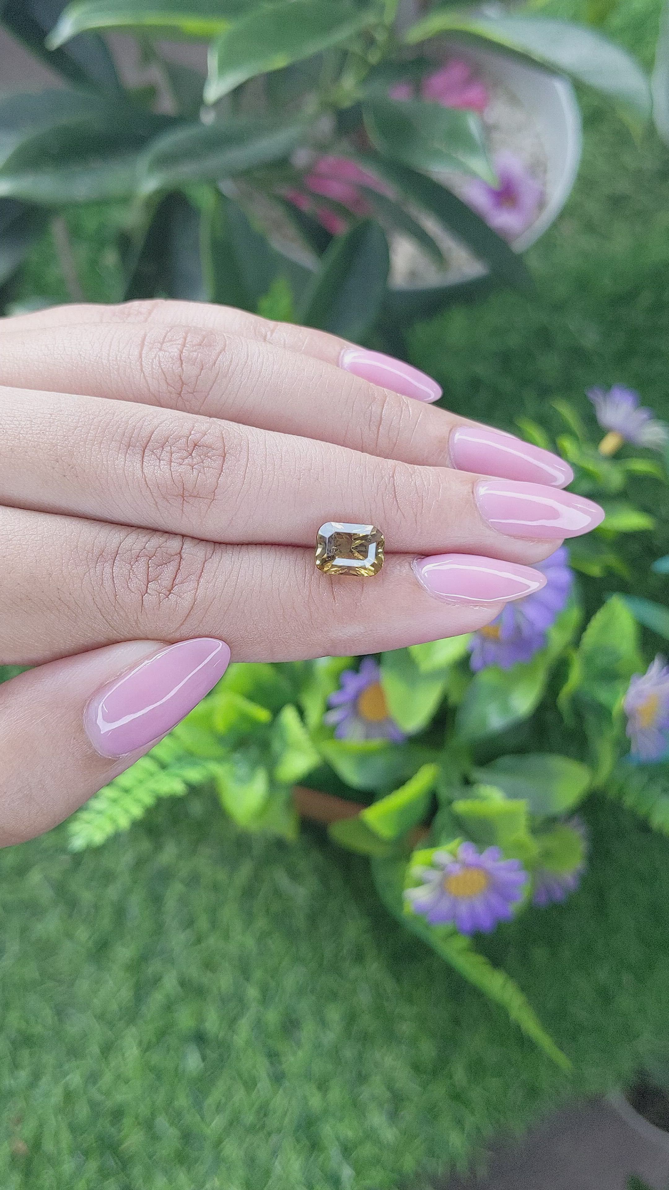 3.18 Ct. Greenish Yellow Chrysoberyl from Tanzania Size Video