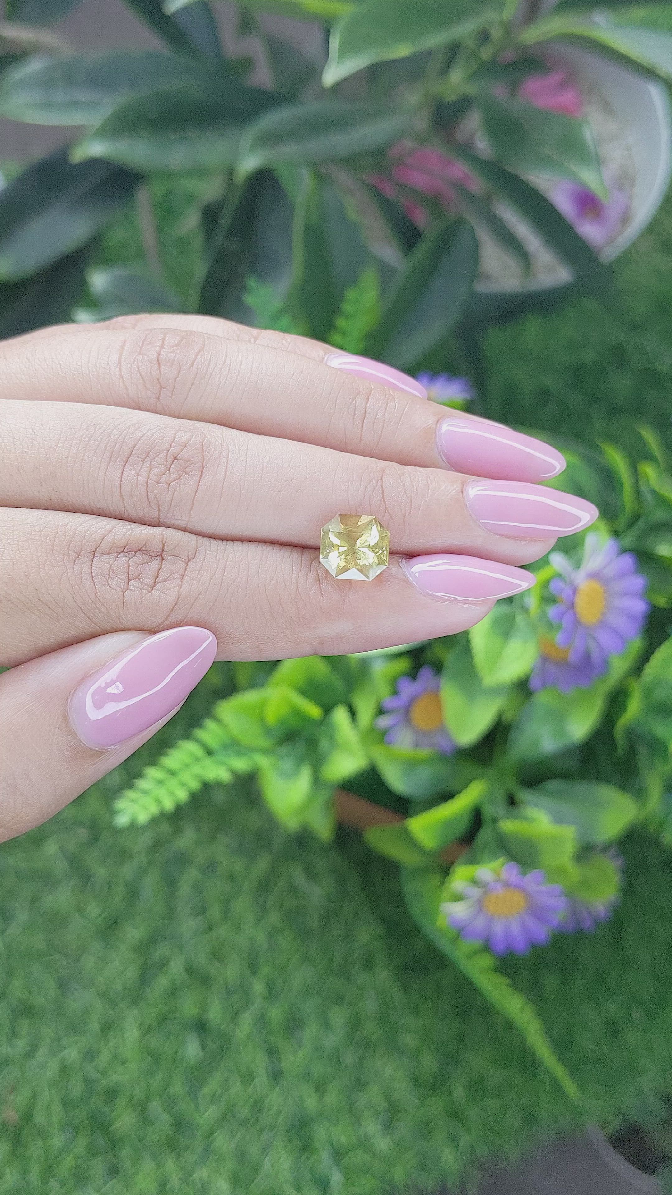 3.20 Ct. Greenish Yellow Chrysoberyl from Tanzania Size Video