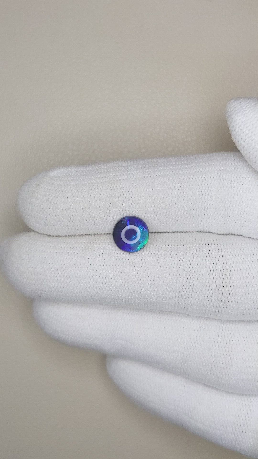 0.76 Ct. Cabochon Black Opal from Australia Size Video