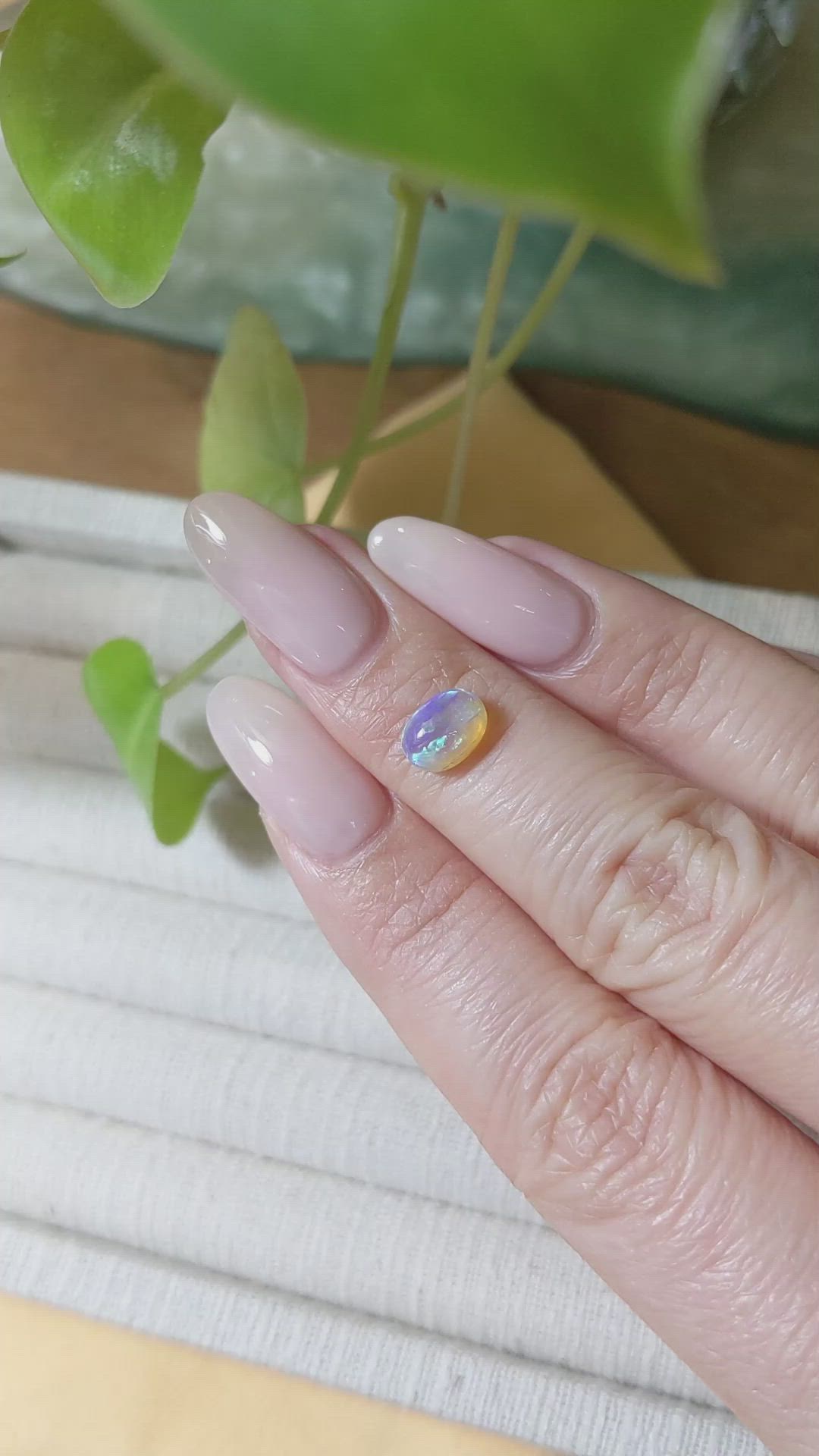 1.22 Ct. Cabochon Crystal/Jelly Opal from Australia Size Video