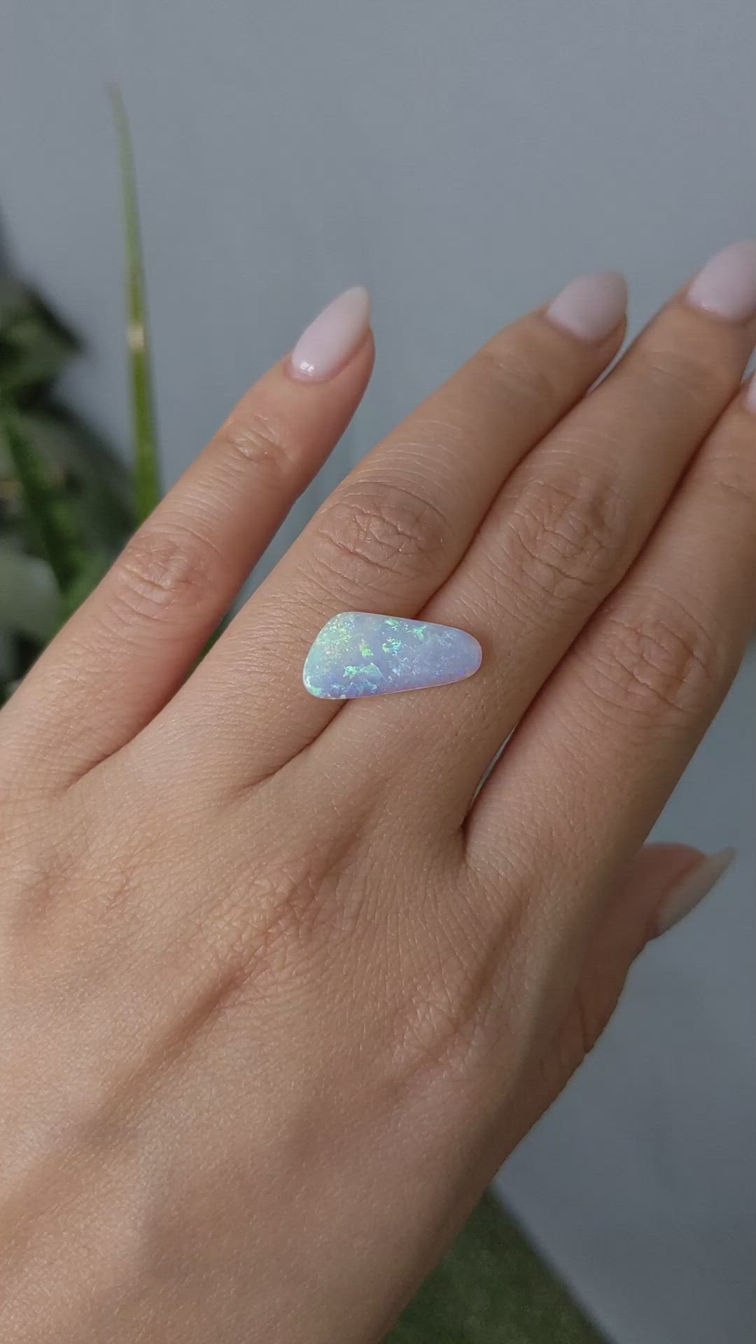 2.03 Ct. Cabochon White Opal from Australia Size Video